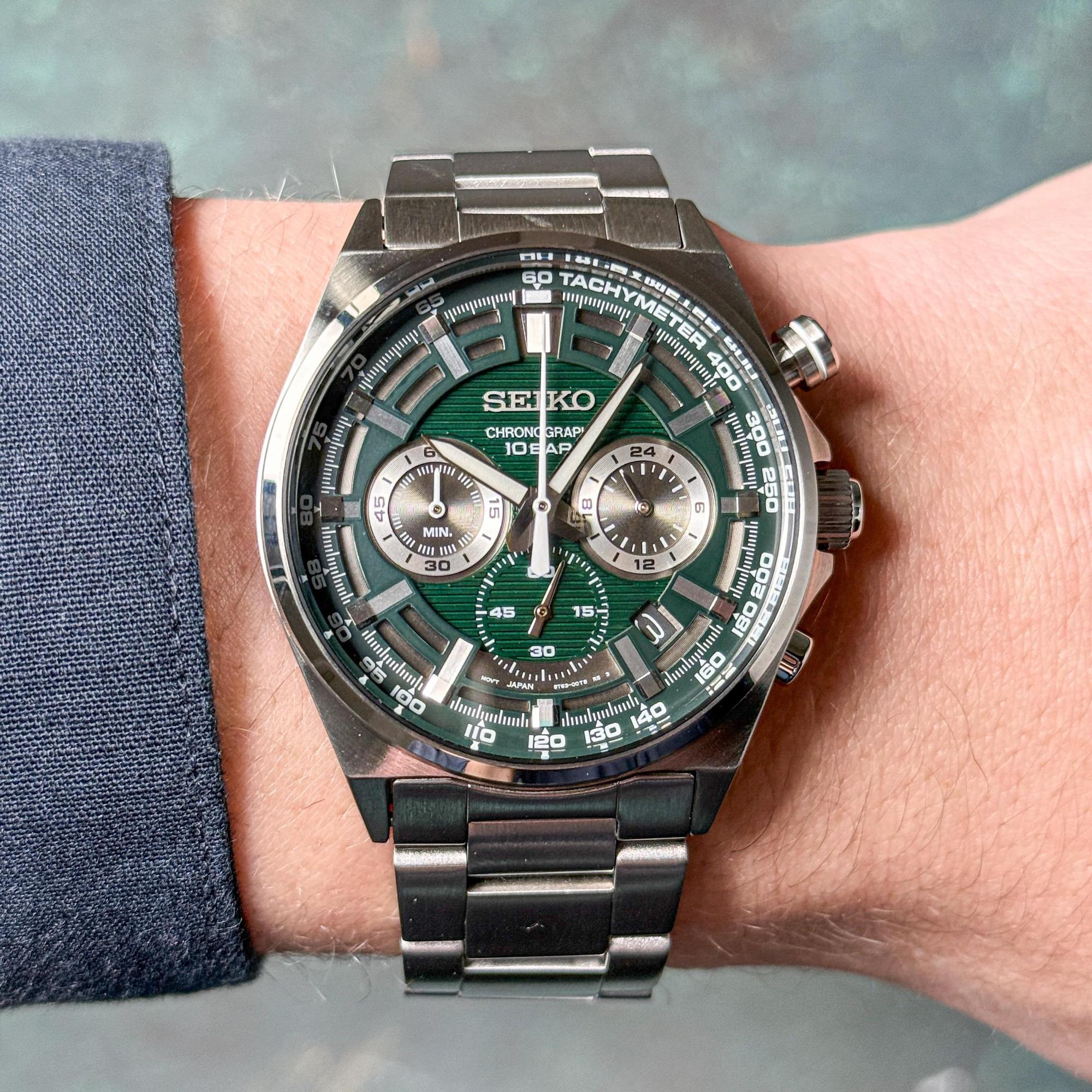 zegarek Seiko SSB405P1 kwarcowy męski Chronograph Chronograph Quartz 100m - miniatura 10