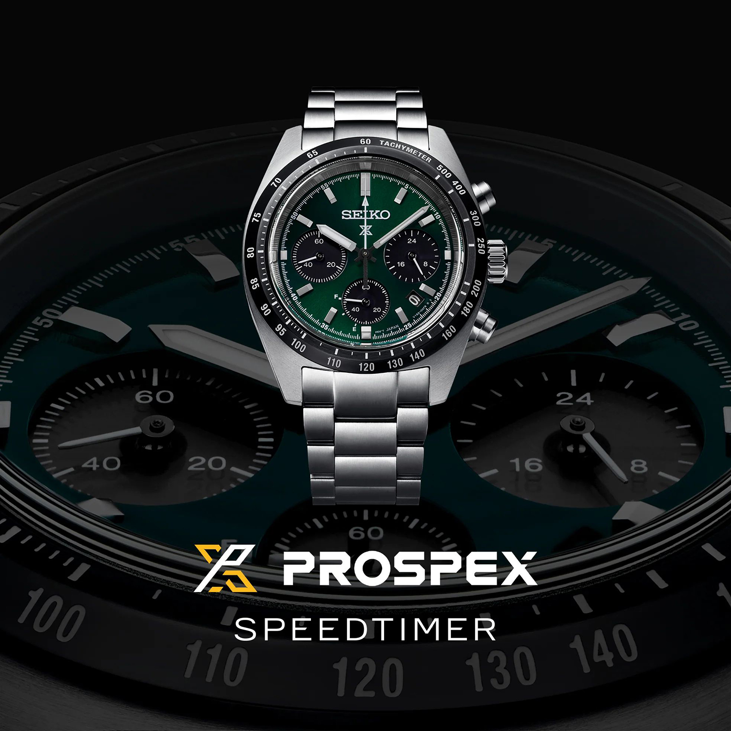 zegarek Seiko SSC933P1 solar męski Prospex Prospex Speedtimer Deep Green Solar Chronograph - miniatura 4