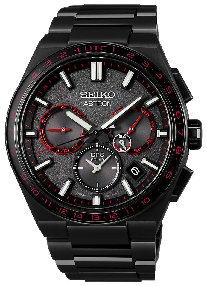zegarek Seiko SSH137J1 Astron Redshift GPS Solar 5X Dual Time 2023 Limited Edition Astron szafirowe