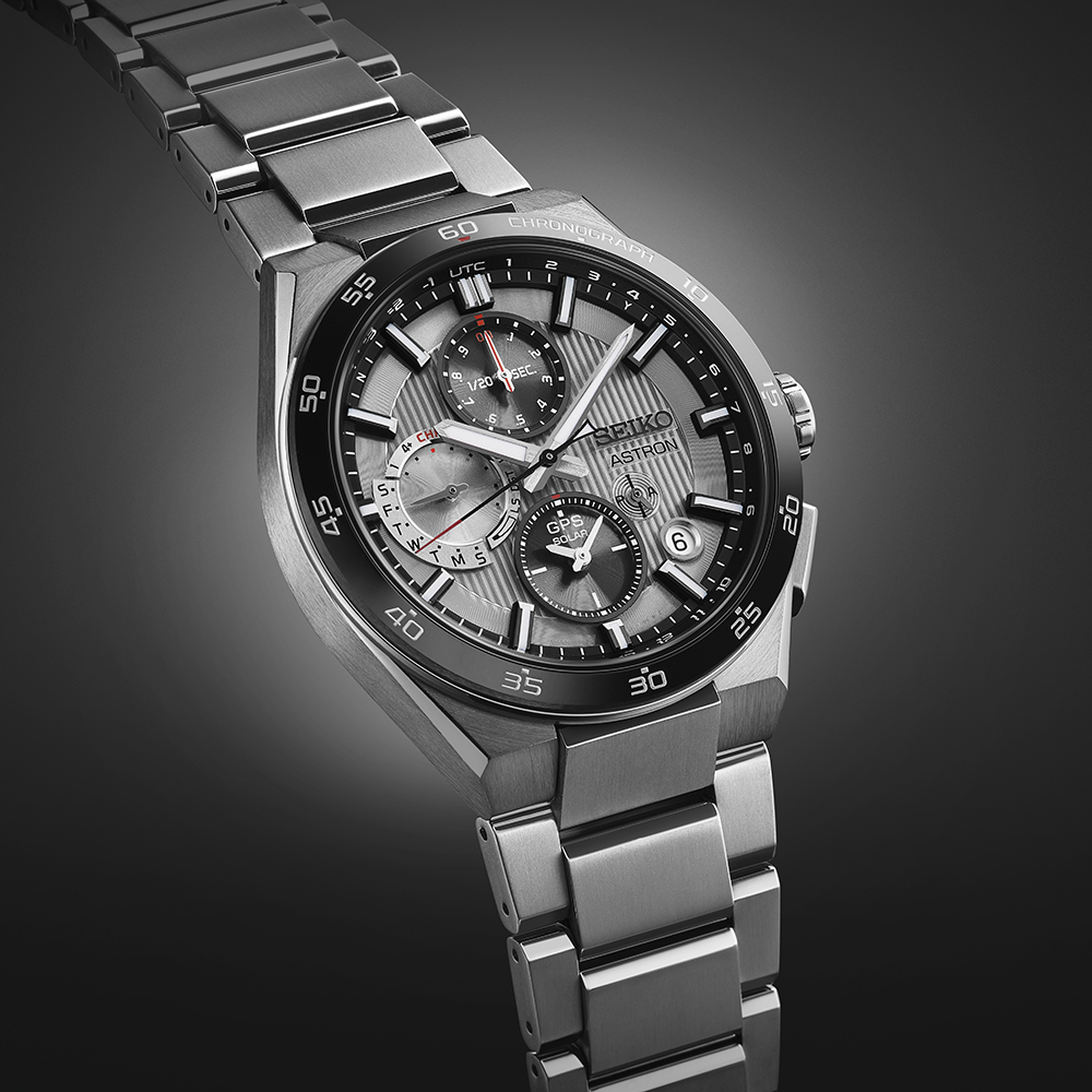 zegarek Seiko SSH153J1 solar męski Astron Astron GPS Solar Silvery Night 5X Chronograph Titanium - miniatura 3