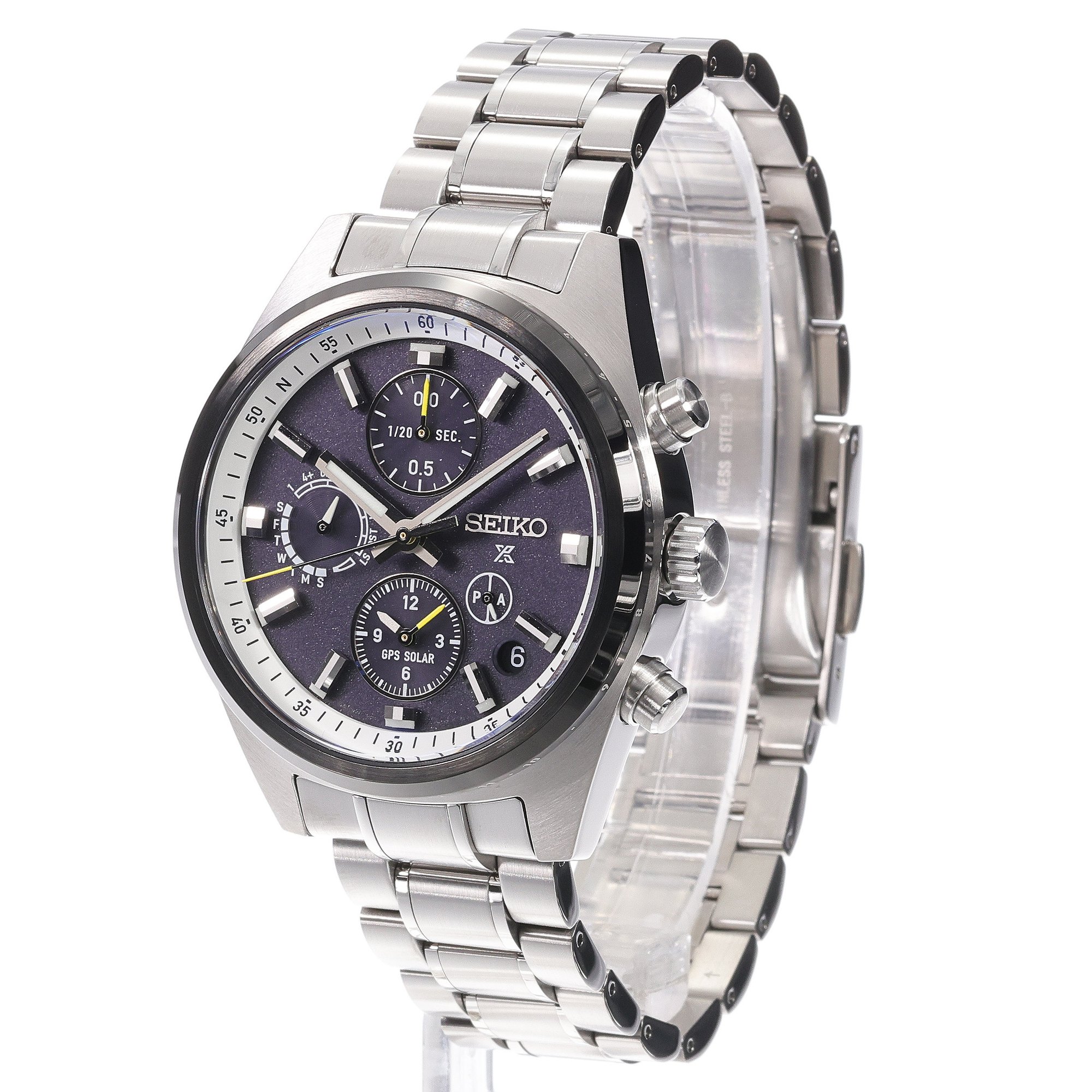 zegarek Seiko SSH167J1 solar męski Prospex Prospex GPS Solar Chronograph Speedtimer Black 42mm