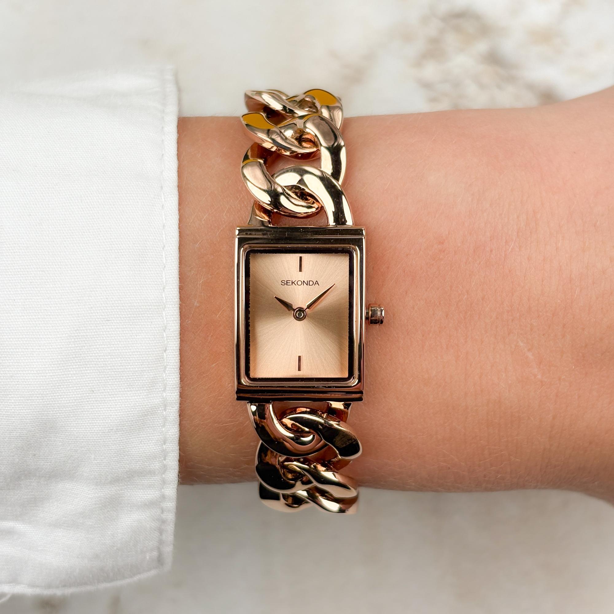 zegarek Sekonda 40504 różowe złoto Dress - miniatura 7