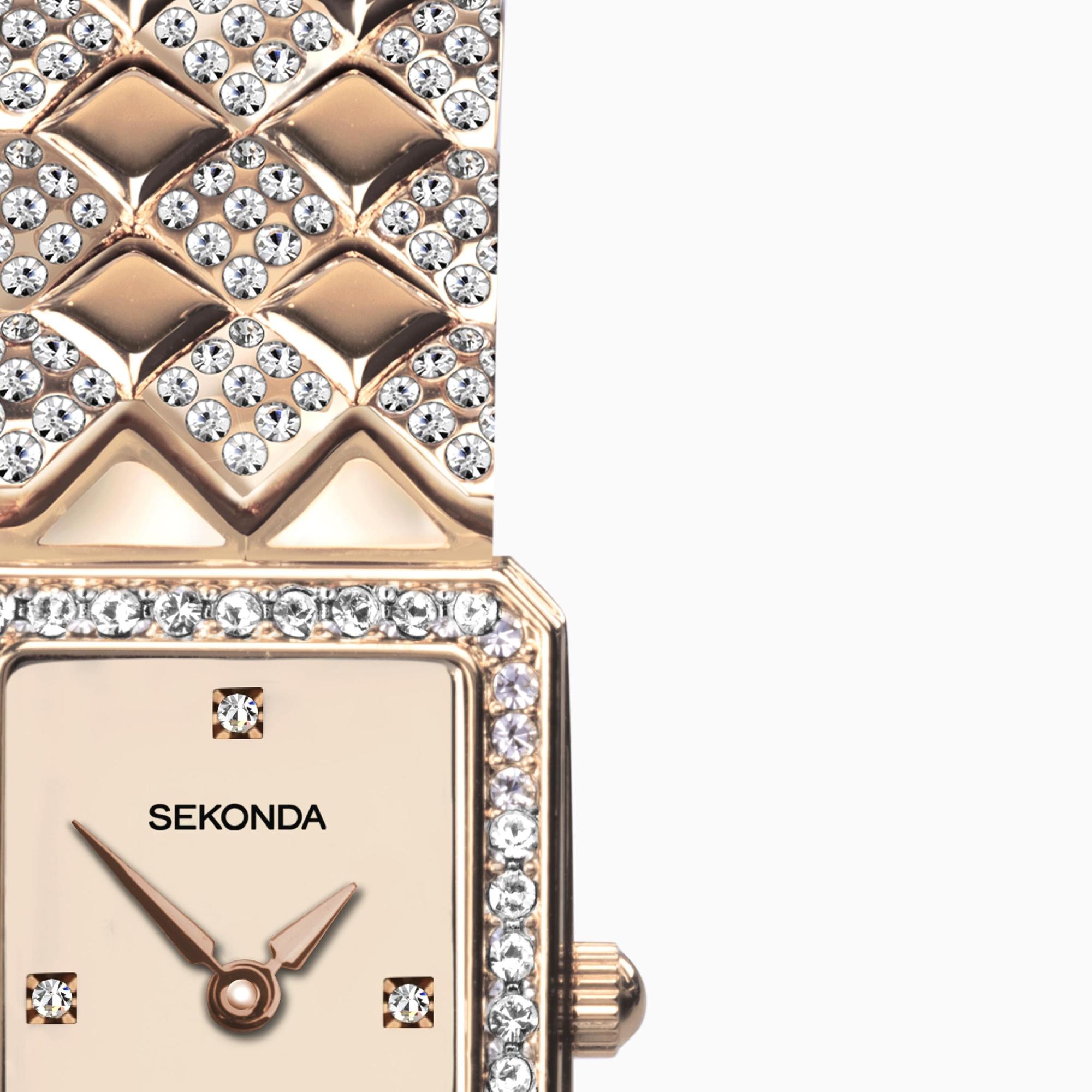 zegarek Sekonda 40514 różowe złoto Dress - miniatura 7