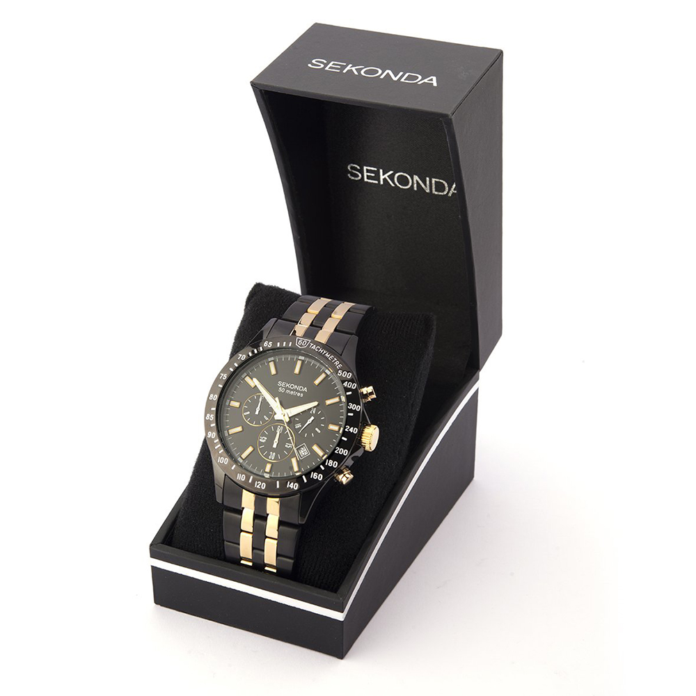 Sekonda SEK.1478 zegarek czarny klasyczny Classic bransoleta - miniatura 5