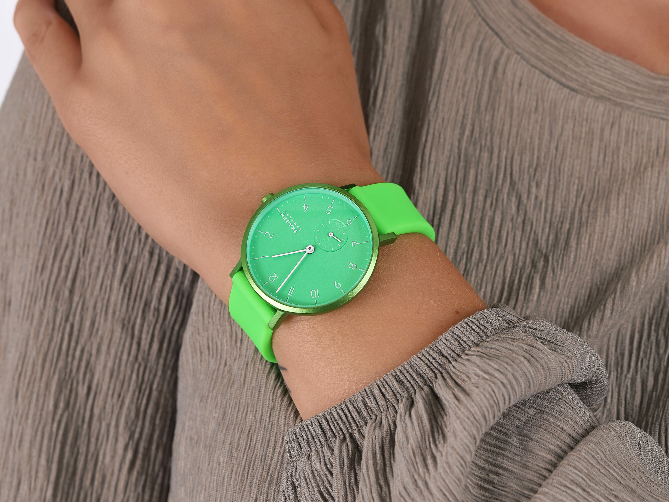 zegarek Skagen SKW2819 kwarcowy damski Aaren Aaren Kulor Neon Green Silicone - miniatura 4