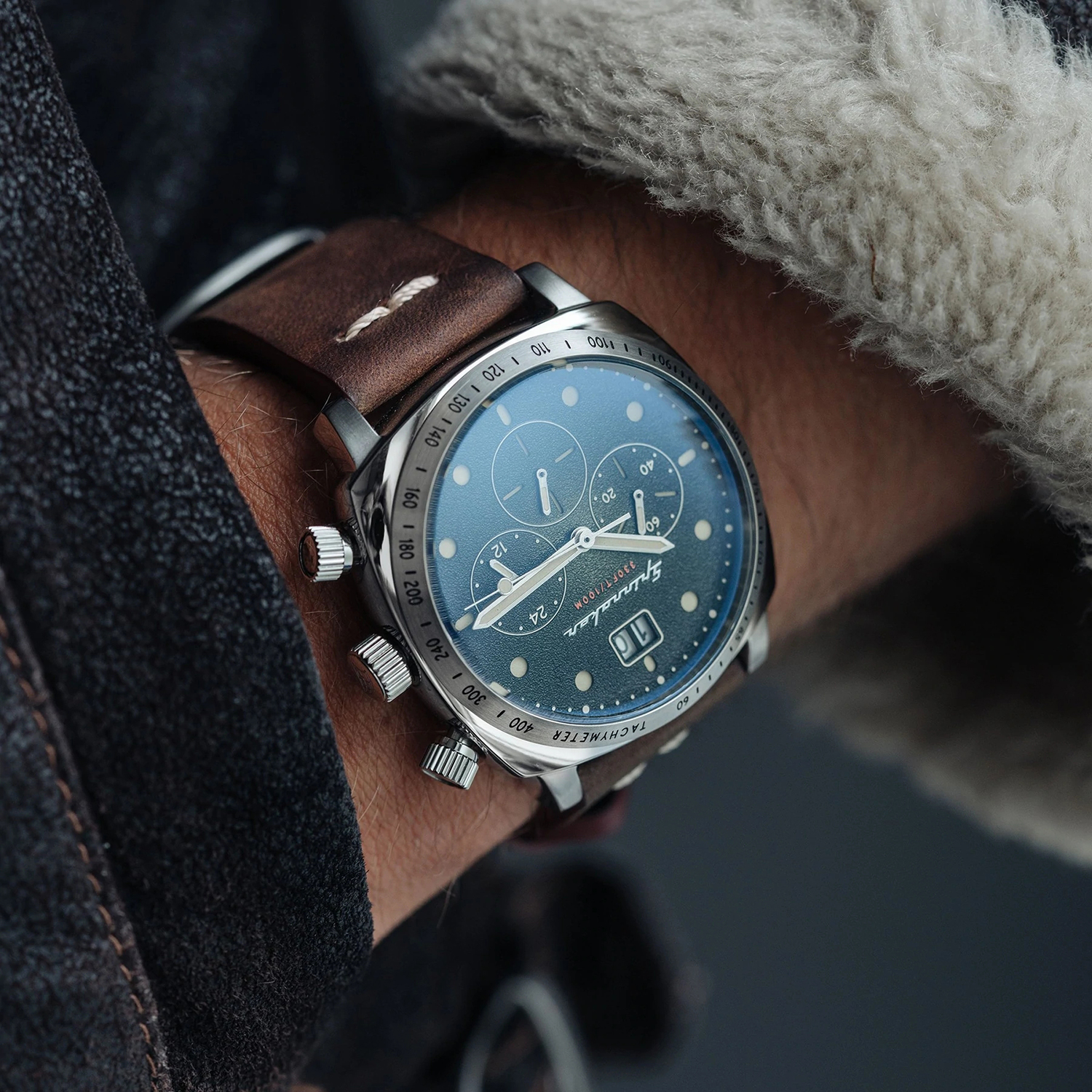 zegarek Spinnaker SP-5068-02 kwarcowy męski Hull HULL CALIFORNIA CHRONOGRAPH PINE GREEN - miniatura 6