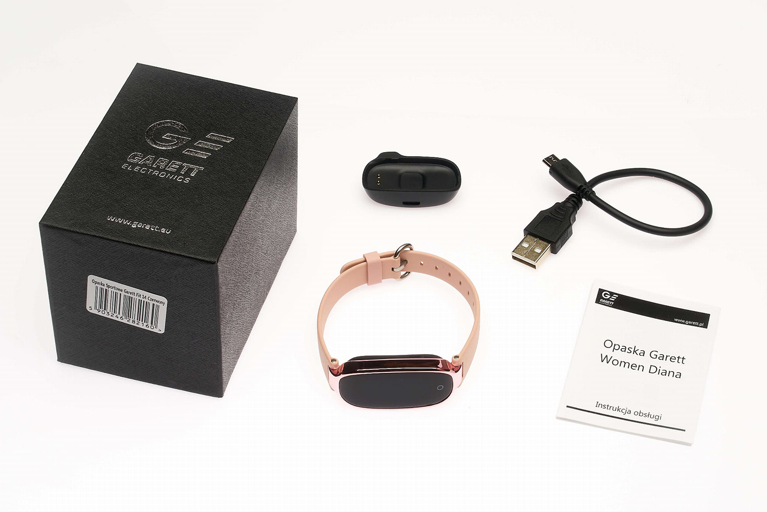Garett 5903246282214 Smartwatch Garett Women Diana złoty-róż zegarek sportowy Damskie
