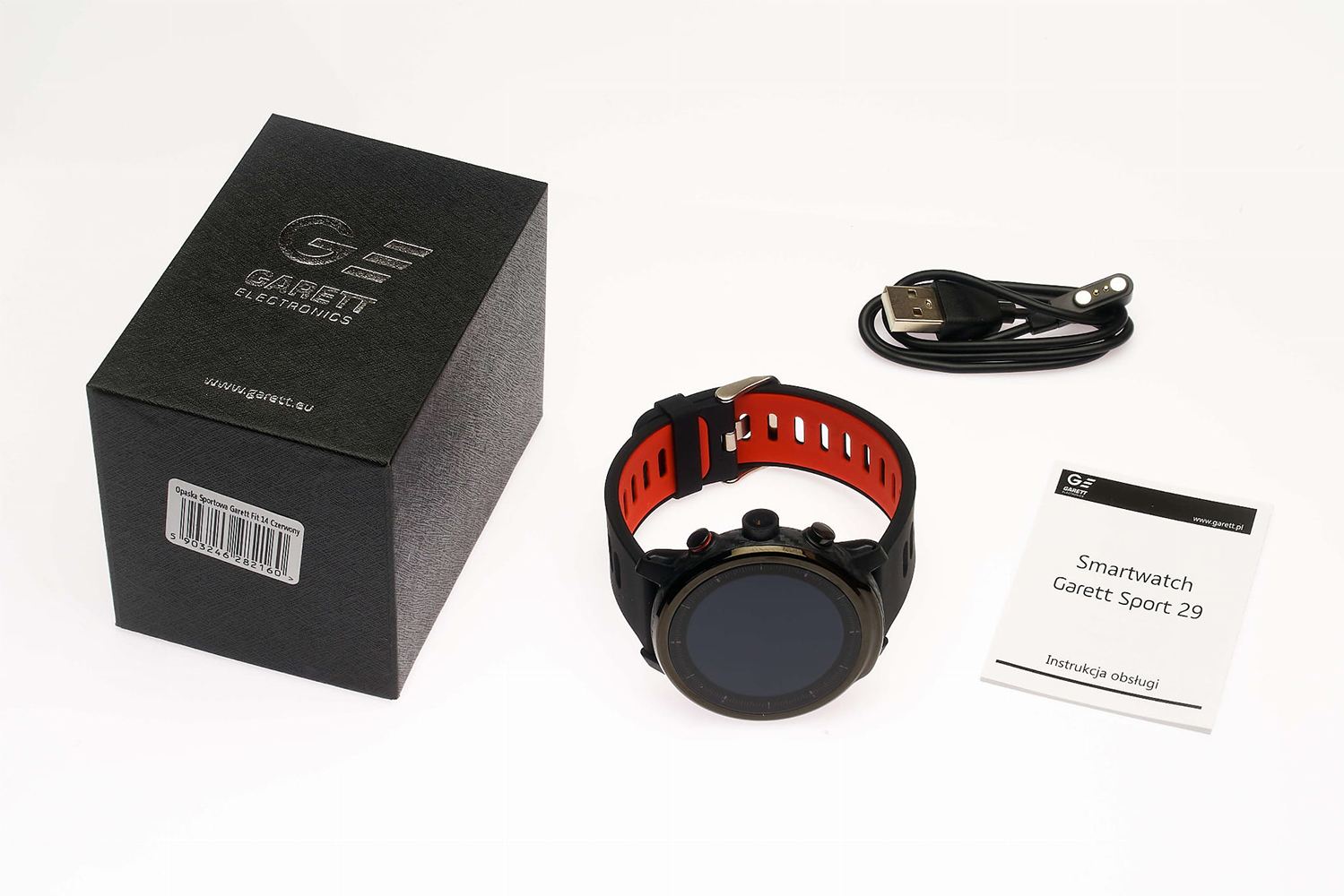 Garett 5903246282252 Smartwatch Garett Sport 29 Czerwony zegarek sportowy Męskie - miniatura 4