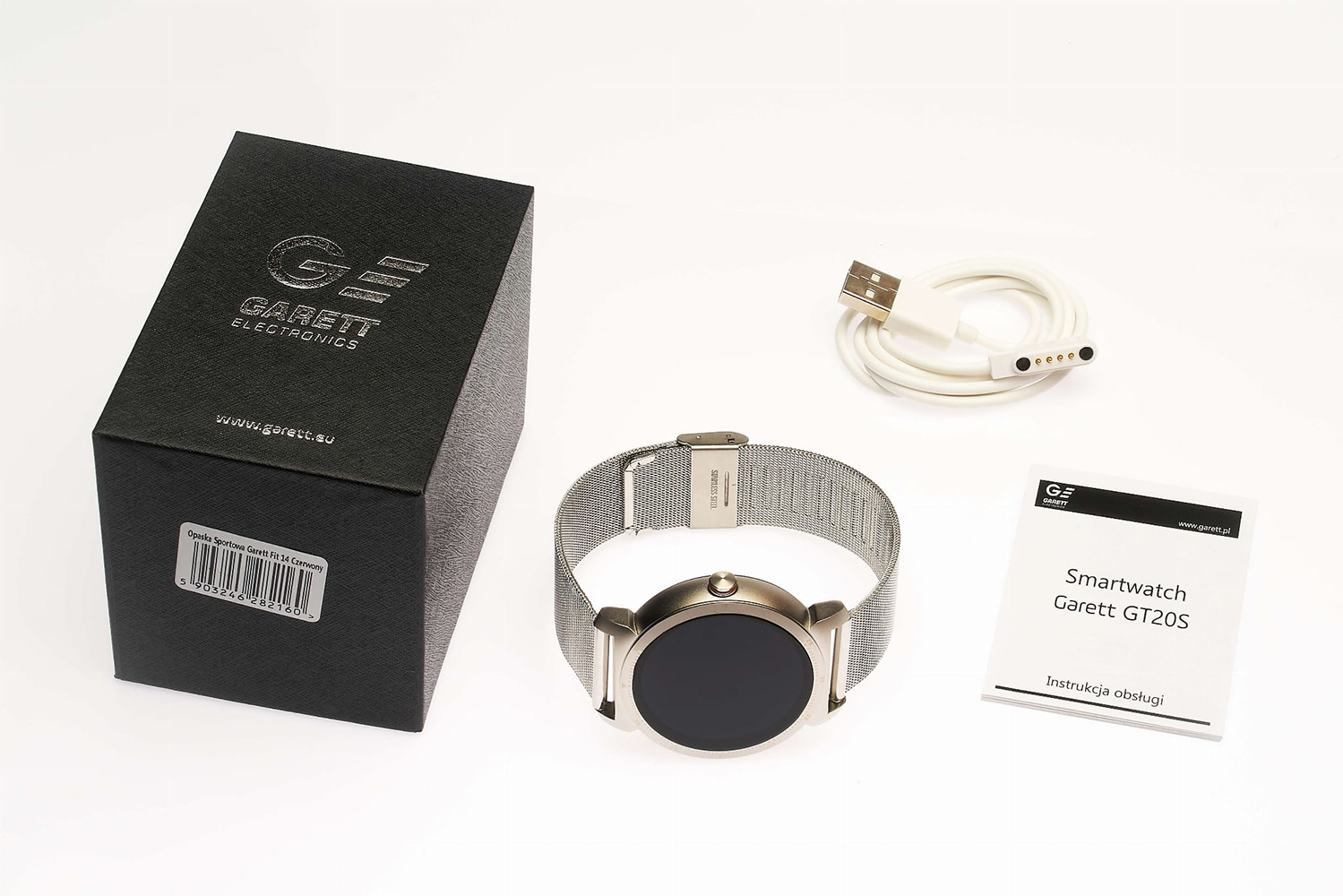 Garett 5903246282733 Smartwatch Garett GT20S Czarny zegarek sportowy Męskie