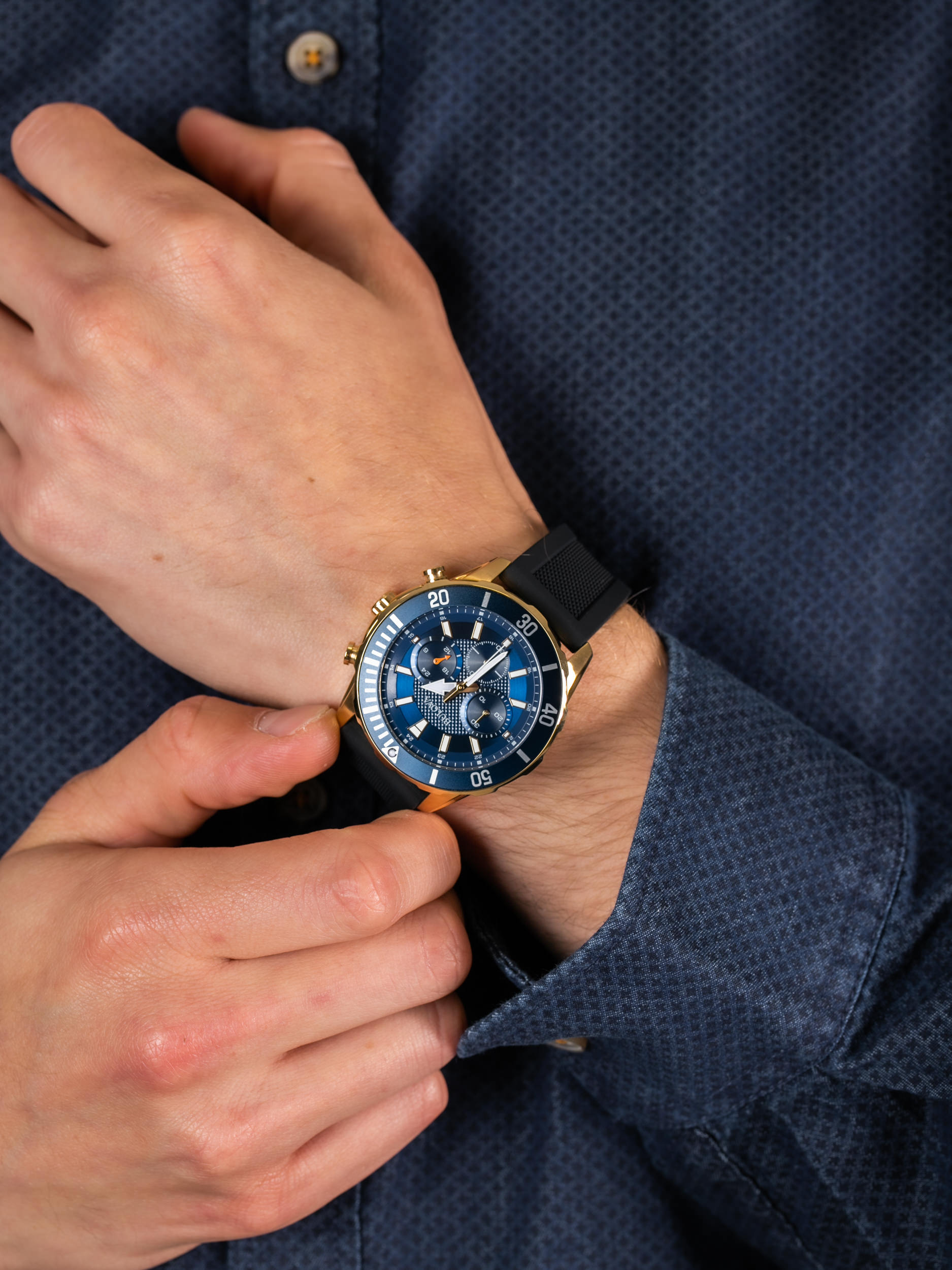 zegarek Bulova 98A244 męski z chronograf Chronograph C - miniatura 3