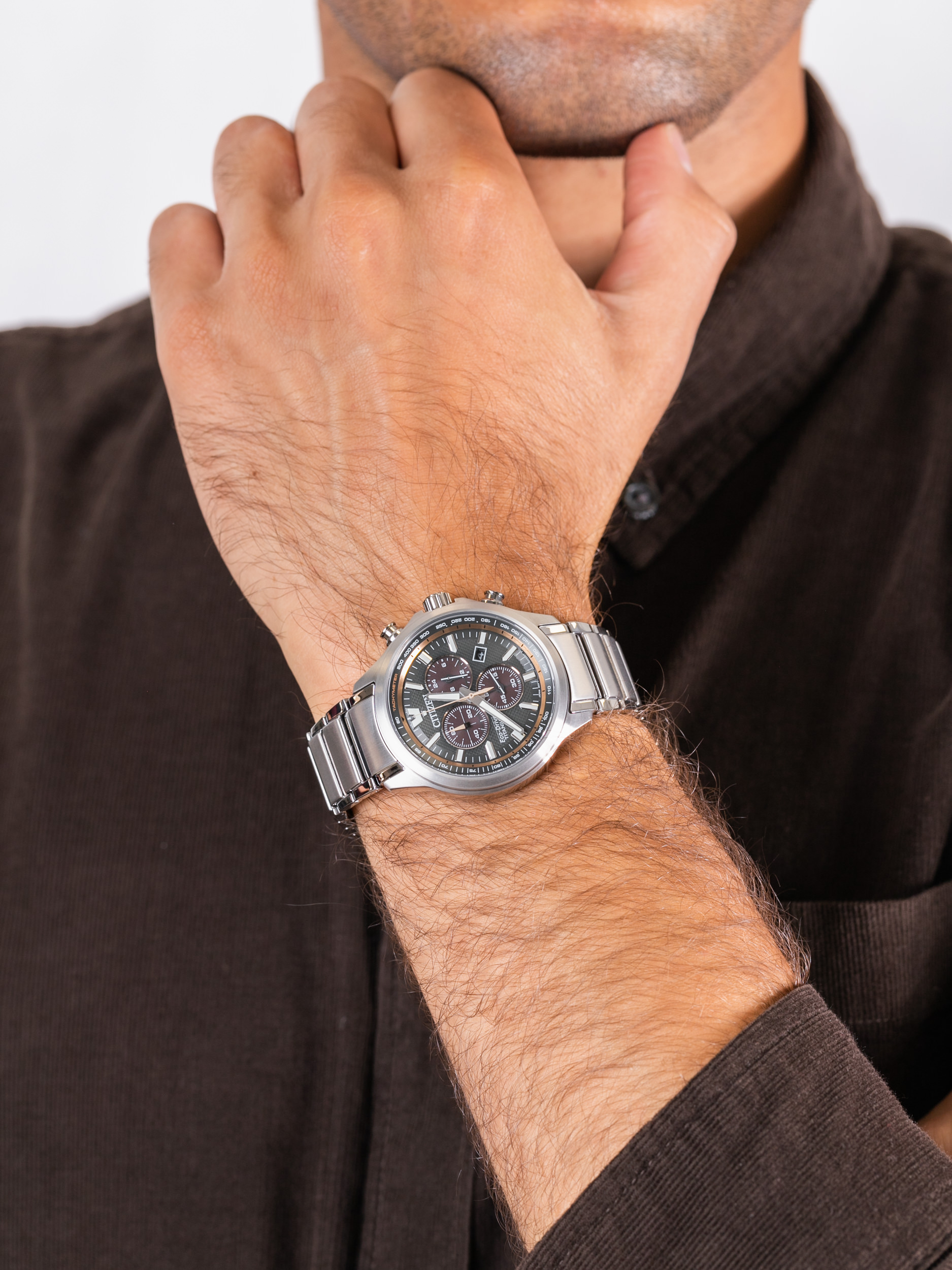 zegarek Citizen AT2470-85H męski z tachometr Titanium - miniatura 3