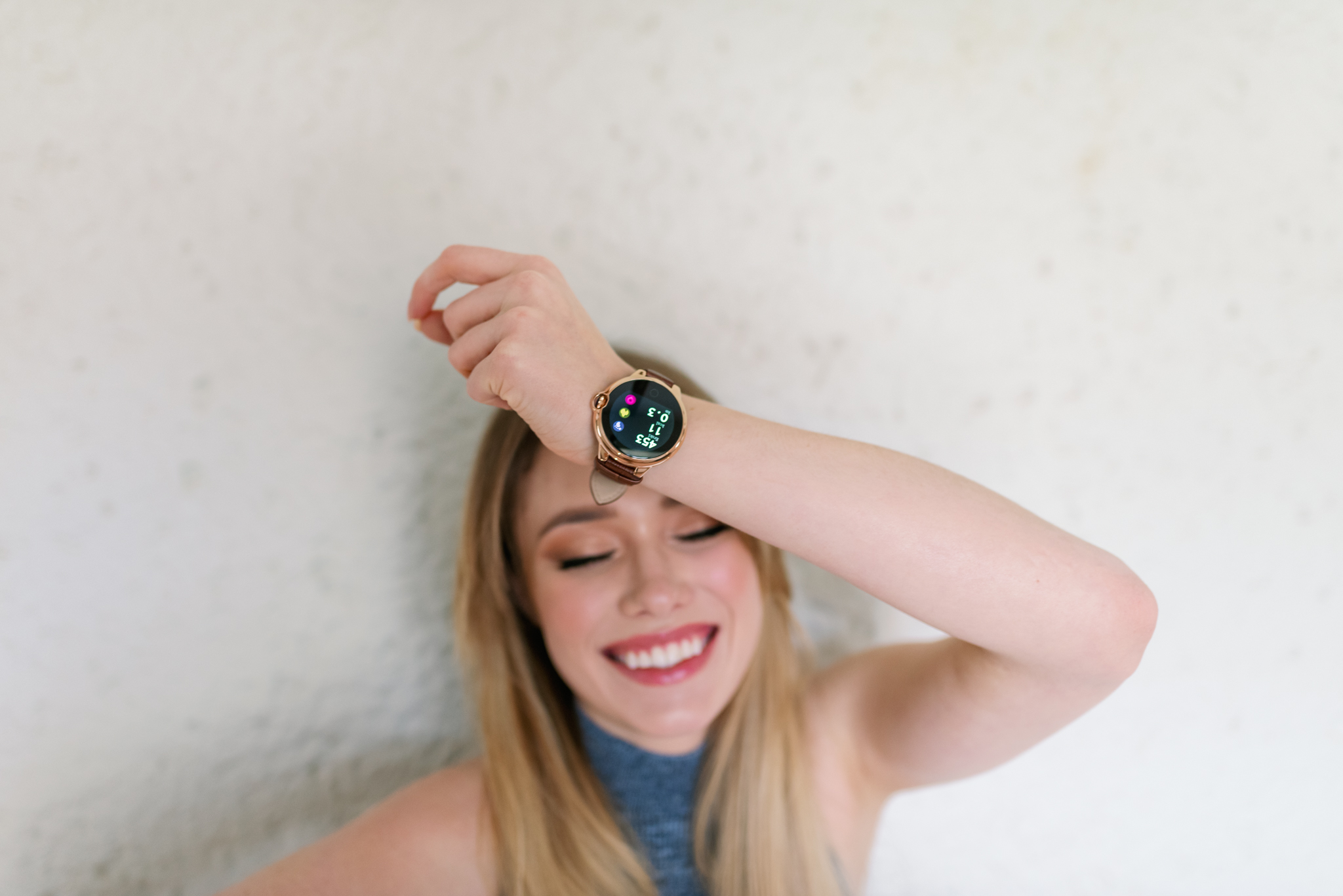 Garett 5903246286465 Smartwatch Garett Women Karen RT brązowy skórzany zegarek sportowy Damskie - miniatura 4