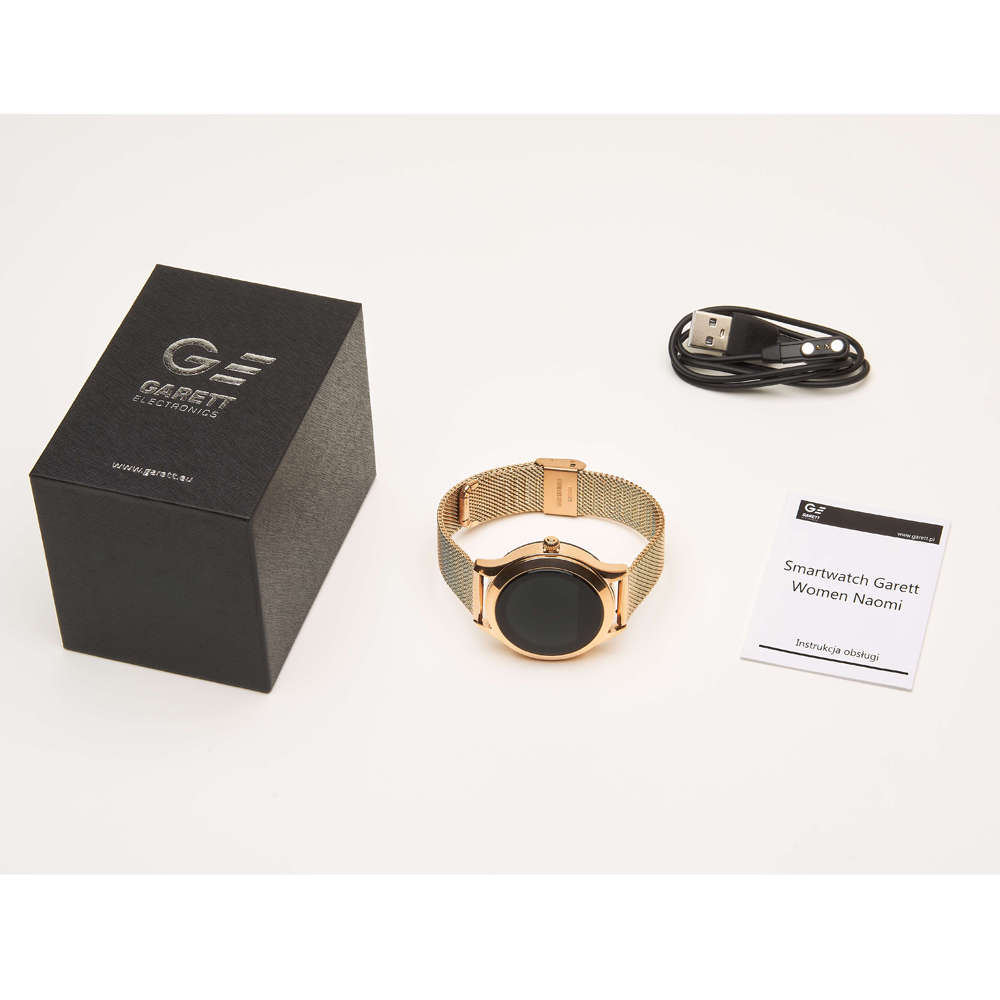 Garett 5903246287226 Smartwatch Garett Women Naomi RT złoty stalowy zegarek sportowy Damskie