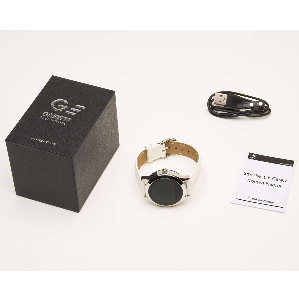 Garett 5903246287257 Smartwatch Garett Women Naomi RT biały skórzany zegarek sportowy Damskie - miniatura 7