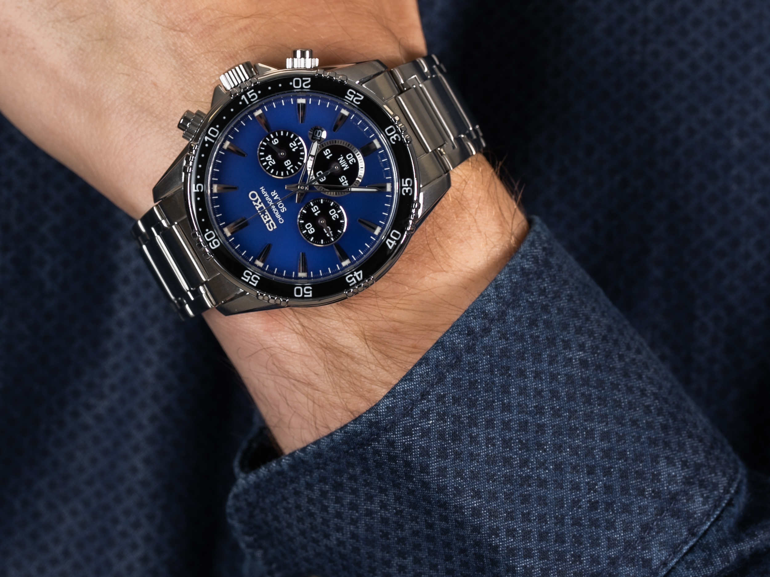 Seiko SSC445P1 Solar Chronograph zegarek sportowy Chronograph - miniatura 4