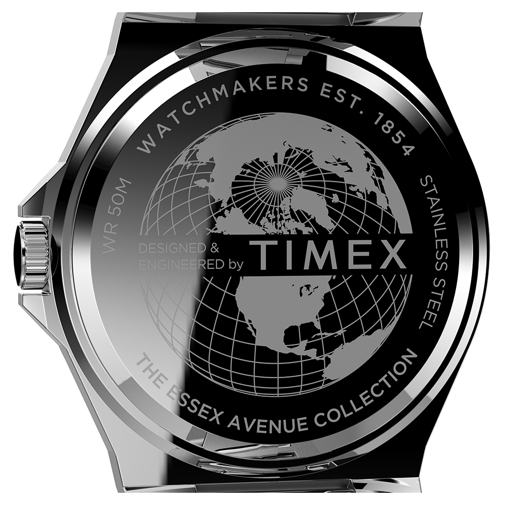 Timex TW2U42500 zegarek srebrny klasyczny Essex Avenue bransoleta - miniatura 8