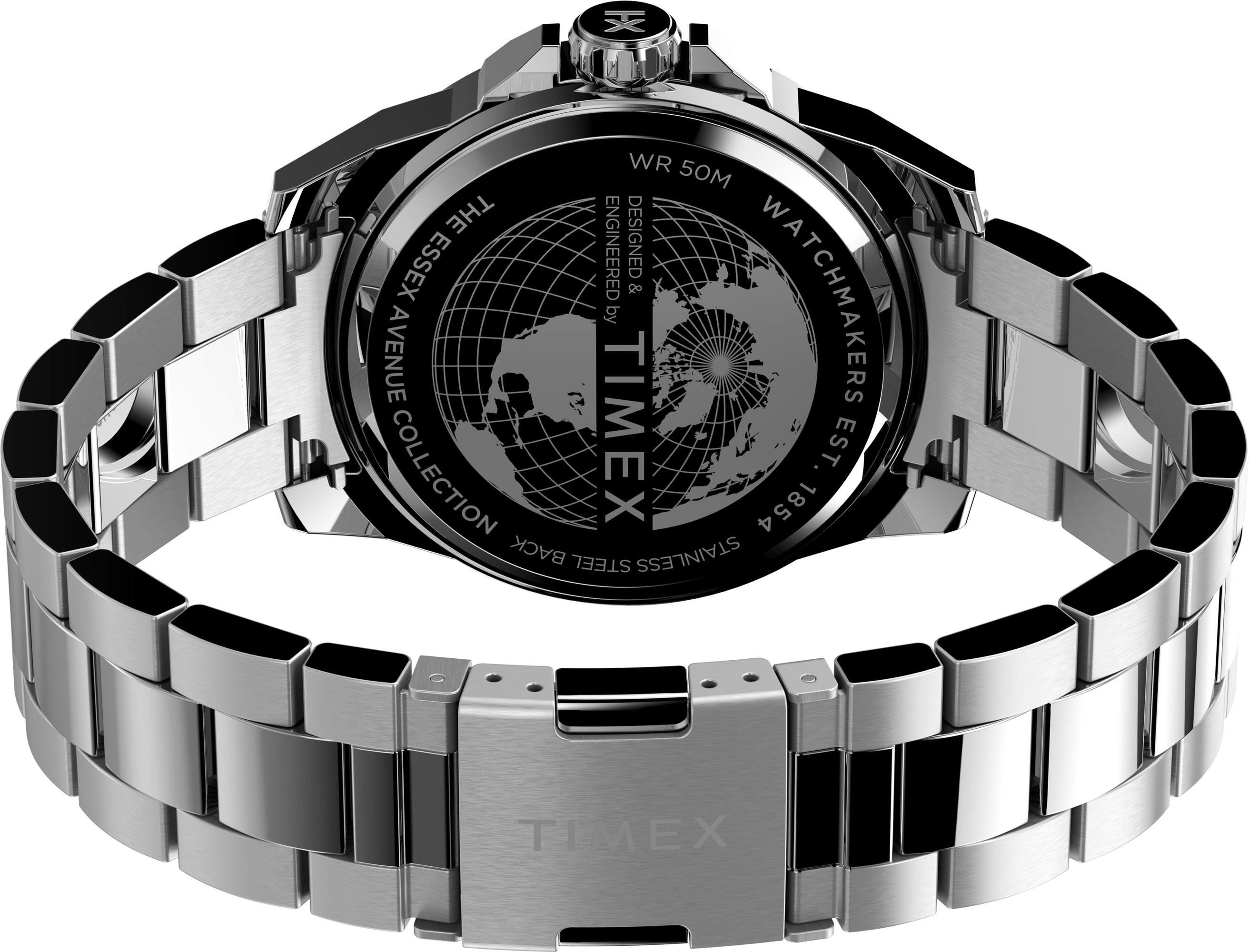 Timex TW2U42600 zegarek srebrny klasyczny Essex Avenue bransoleta - miniatura 8