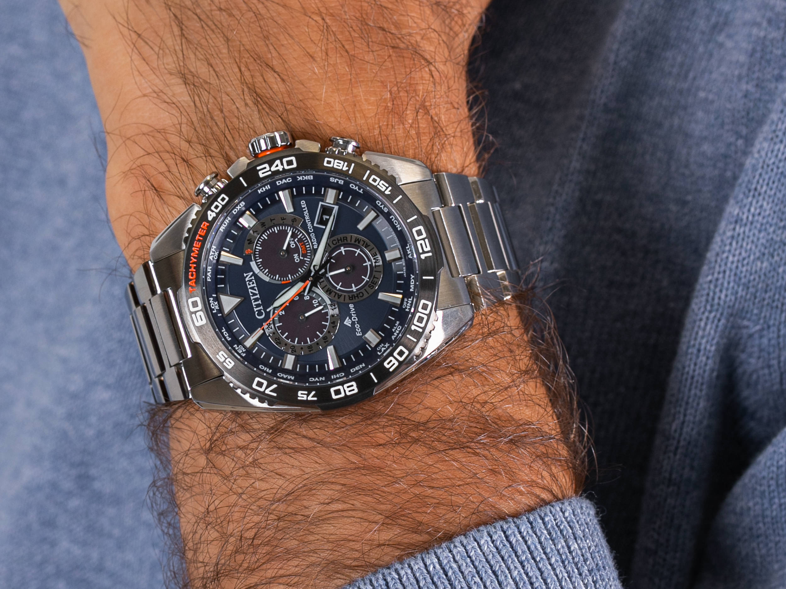 Citizen CB5034-82L zegarek srebrny klasyczny Radio Controlled bransoleta - miniatura 4