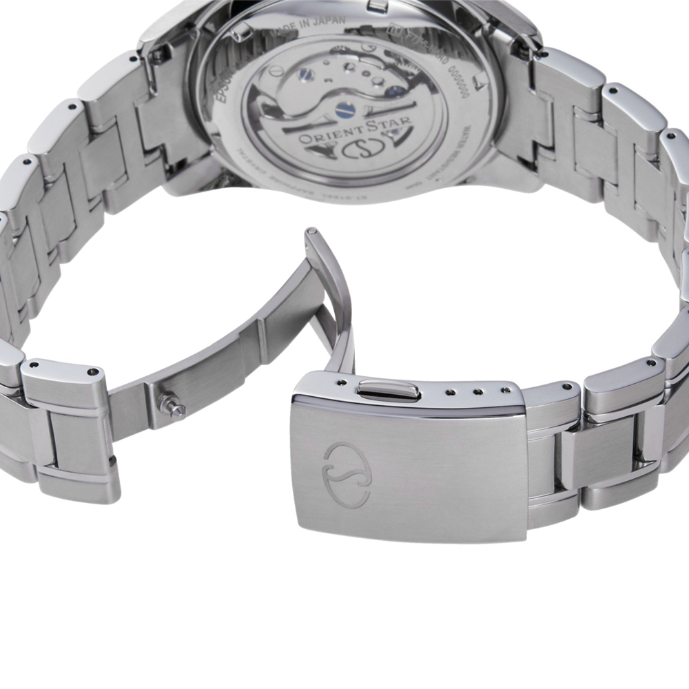 Orient Star RE-HJ0001S00B zegarek srebrny klasyczny Classic bransoleta - miniatura 5