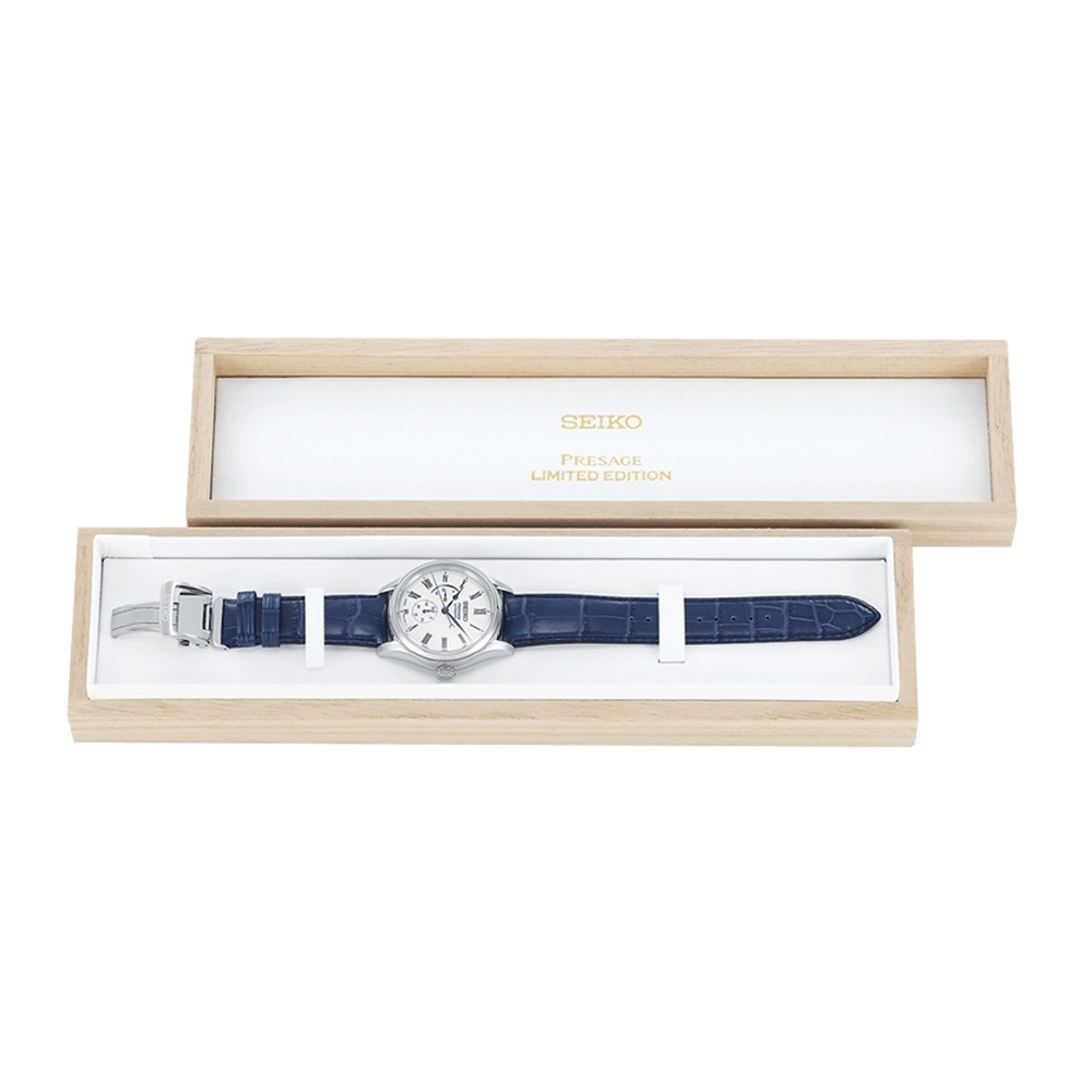 Seiko SPB171J1 zegarek srebrny klasyczny Presage pasek - miniatura 5