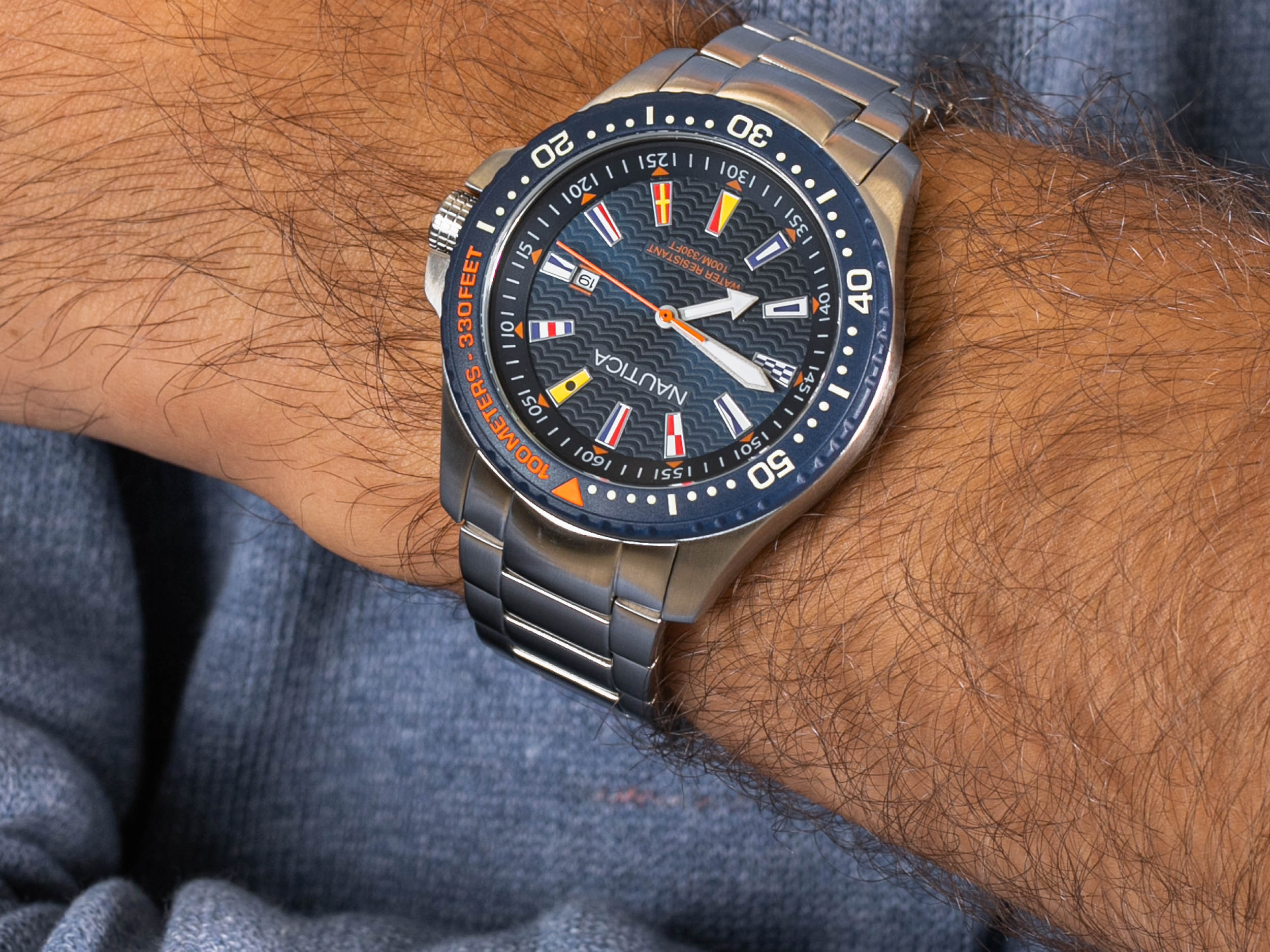 Nautica NAPJBC004 Jones Beach Stainless Steel Watch zegarek sportowy Bransoleta - miniatura 4
