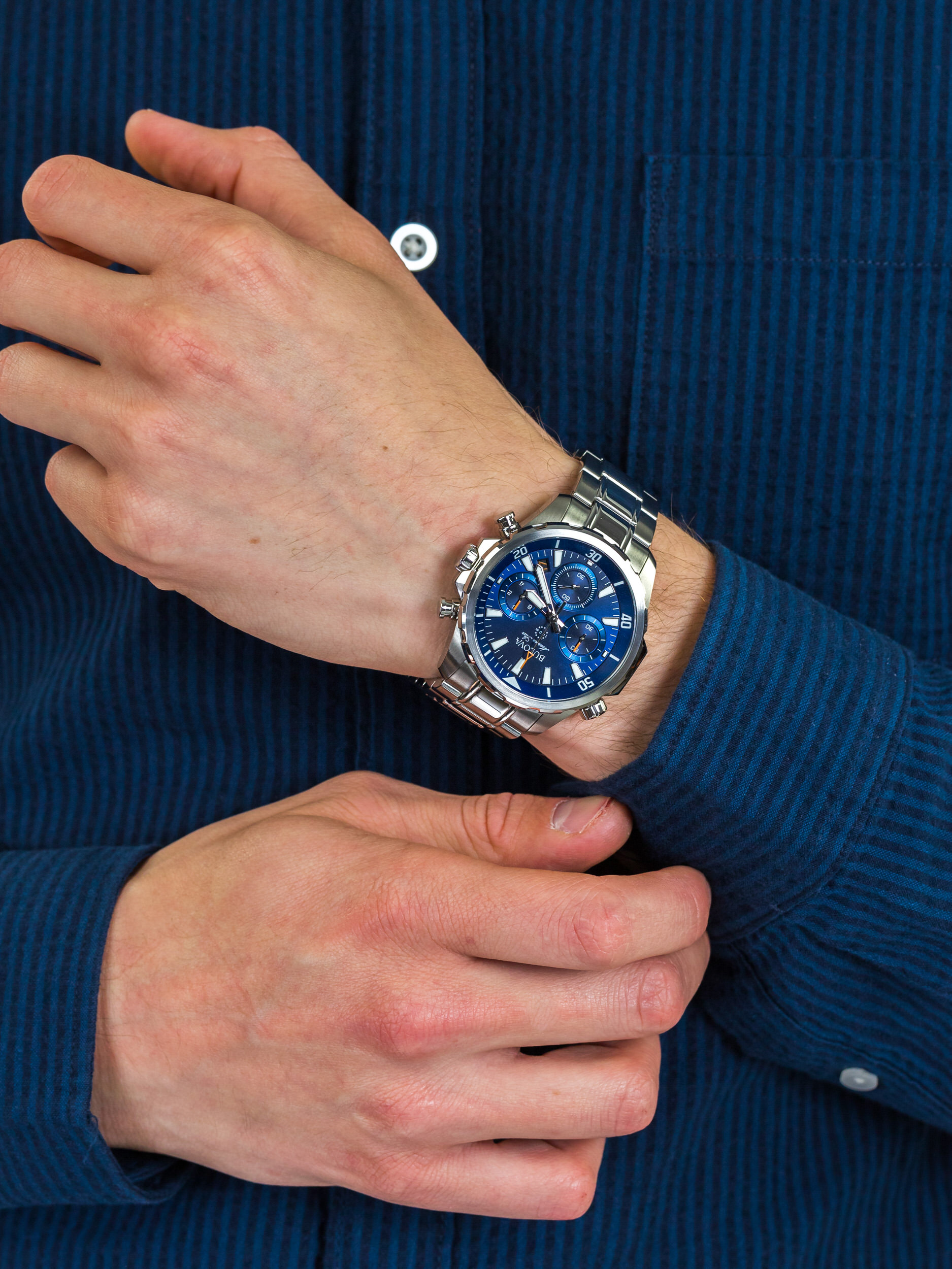 zegarek Bulova 96B256 męski z chronograf Marine Star - miniatura 3