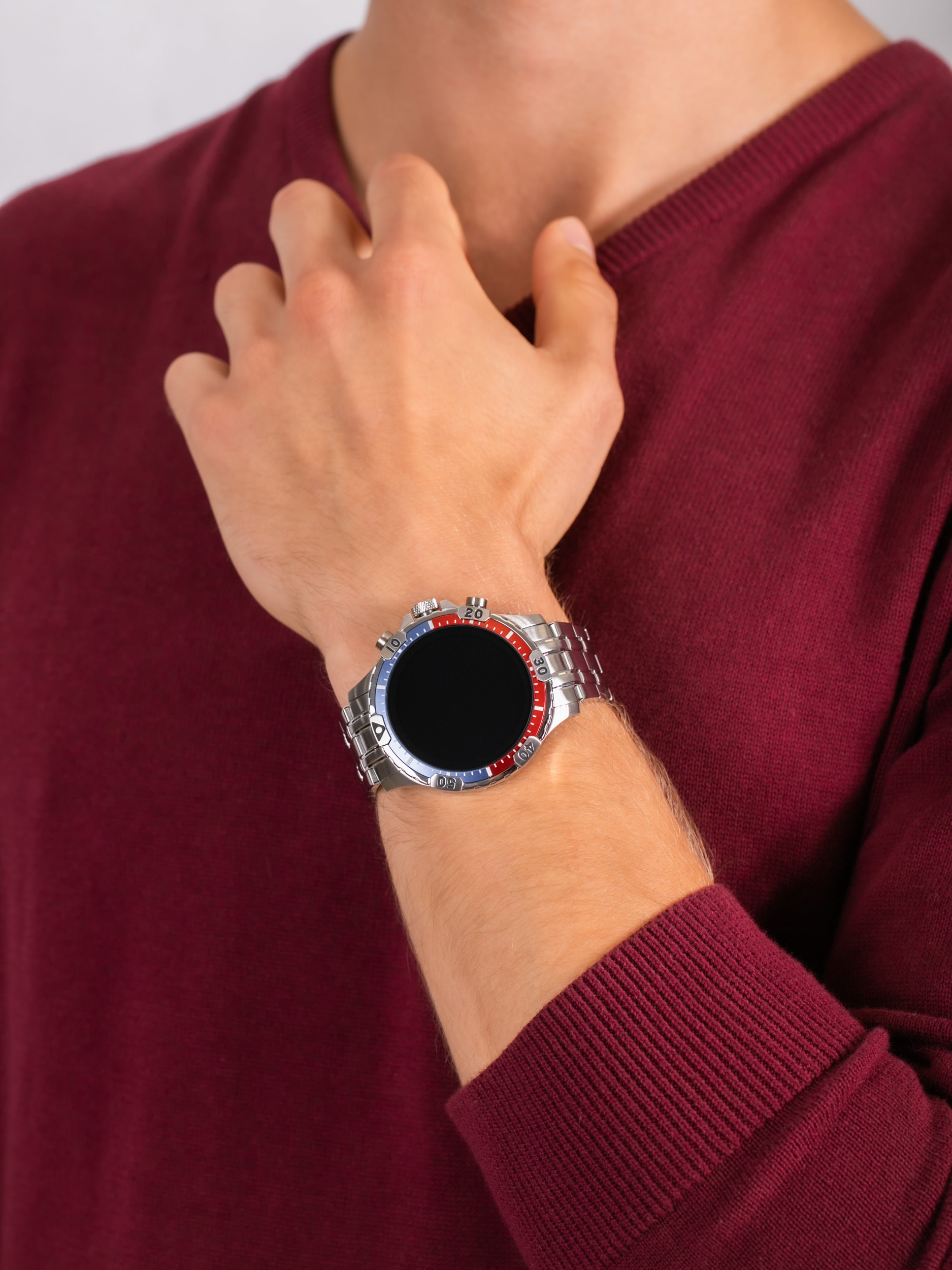 zegarek Fossil Smartwatch FTW4040 GEN 5 SMARTWATCH GARRETT HR SILVER męski z termometr Fossil Q - miniatura 3