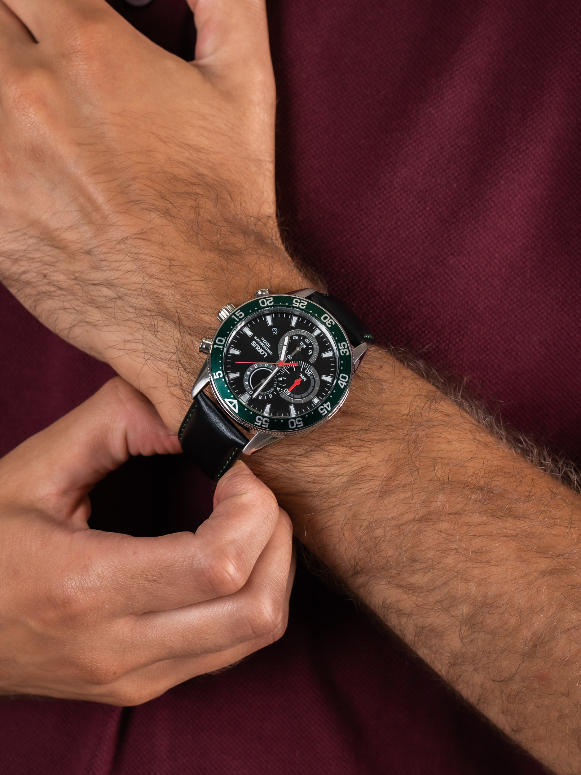 zegarek Lorus RM347FX9 męski z chronograf Sportowe