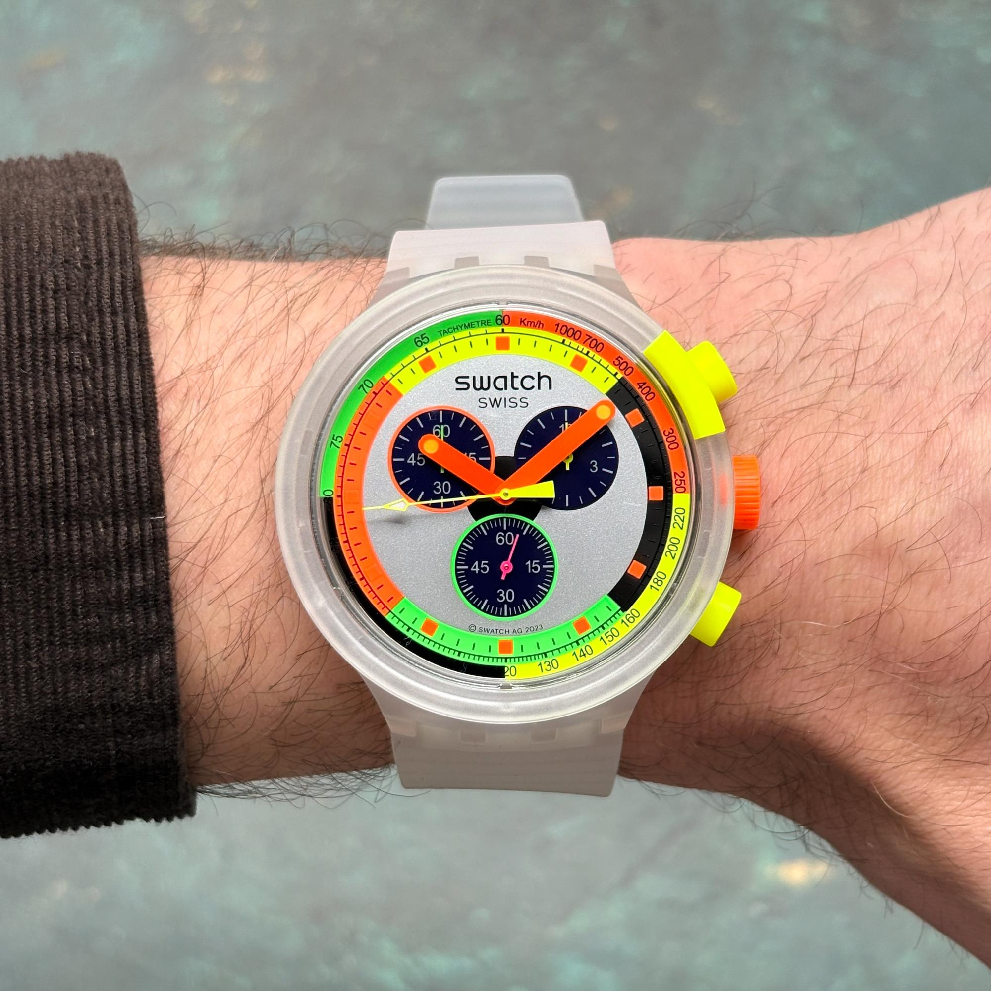 zegarek Swatch SB02K100 kwarcowy męski Big Bold NEON JELLY - miniatura 6