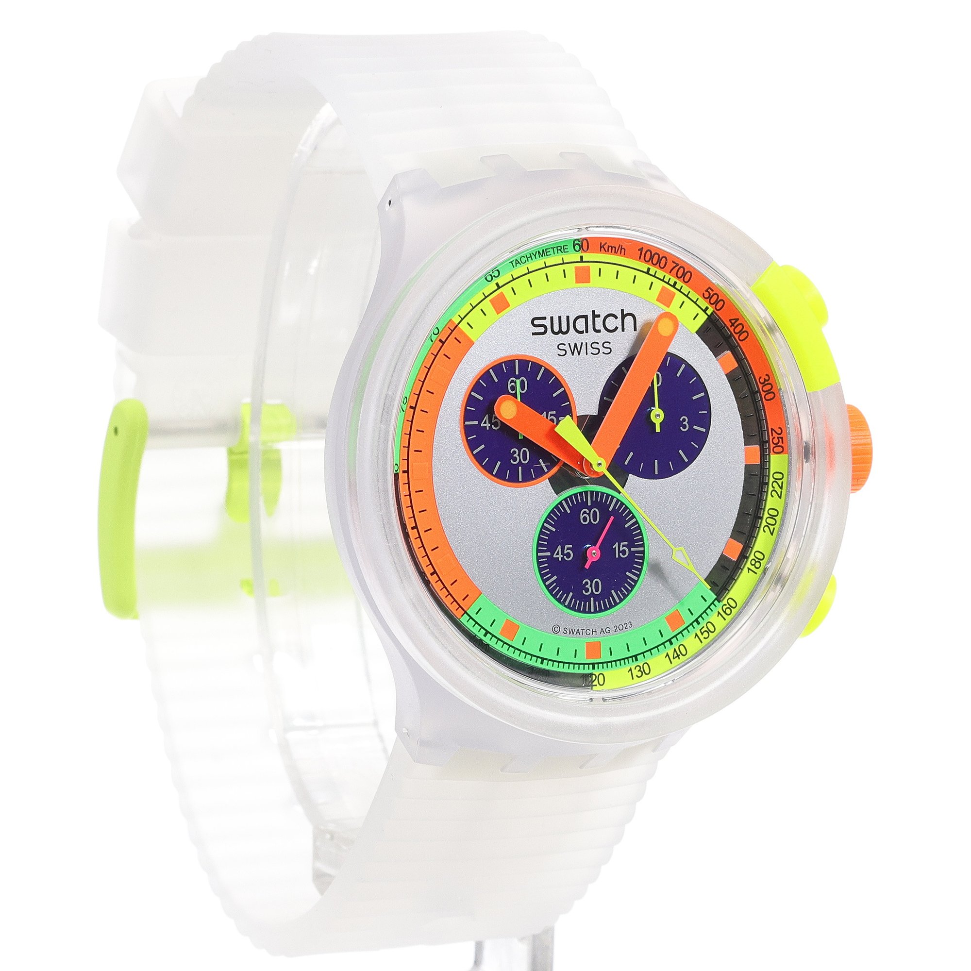 zegarek Swatch SB02K101-5300 bezbarwny Big Bold - miniatura 3