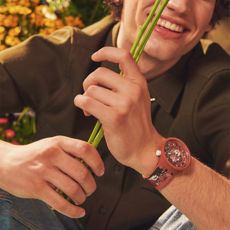 zegarek Swatch SB05C100 brązowy Big Bold - miniatura 5