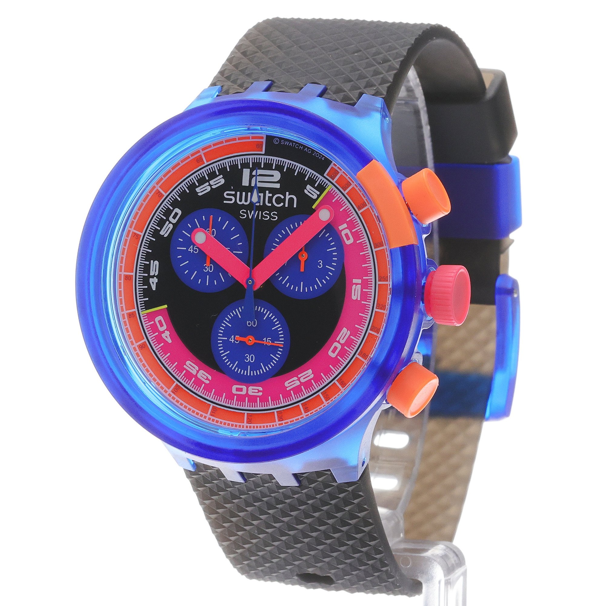 zegarek Swatch SB06N101-5300 Neon Party To The Max Pay 47mm Big Bold szafirowe