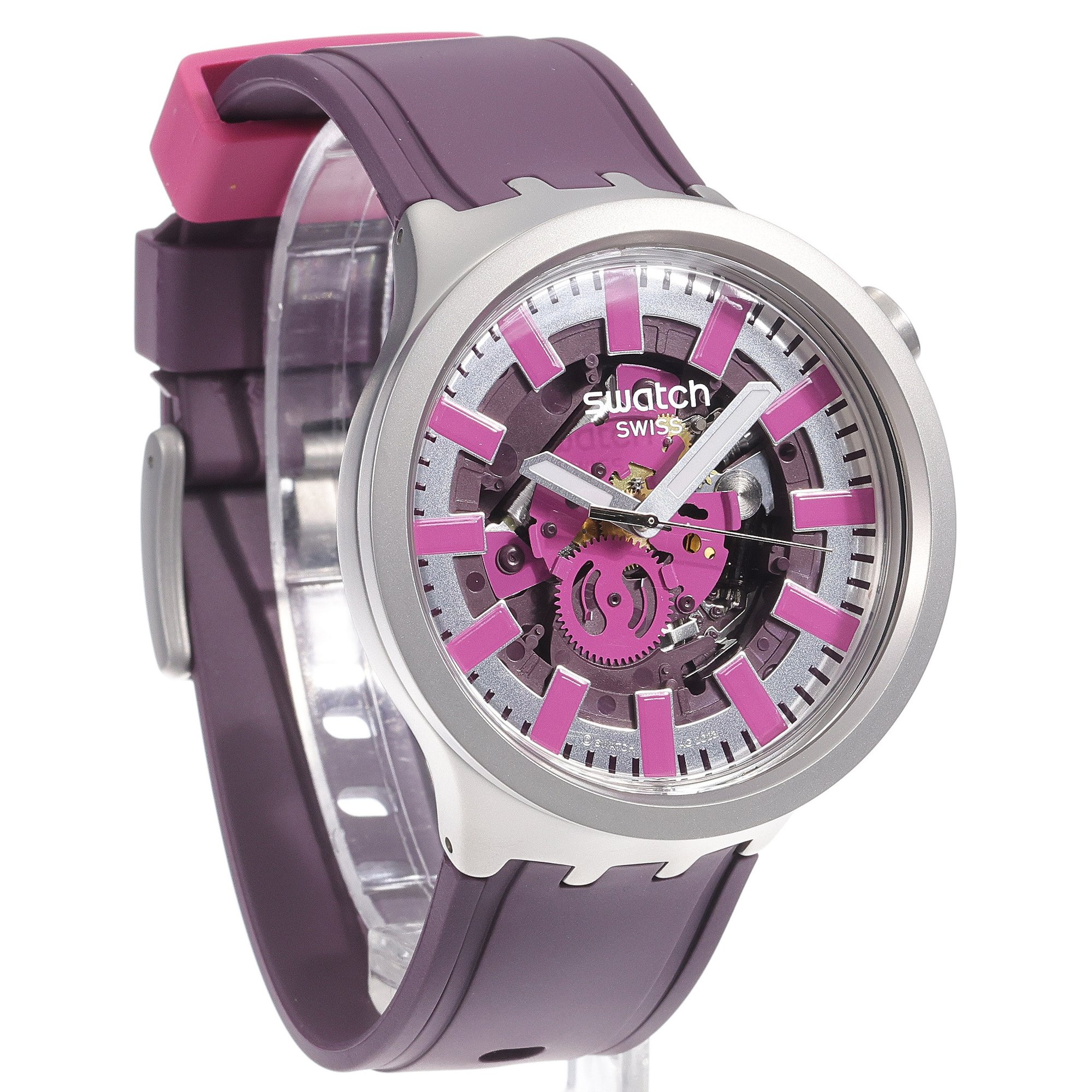 zegarek Swatch SB07S120 kwarcowy męski Big Bold Audacious Acai 47mm - miniatura 3