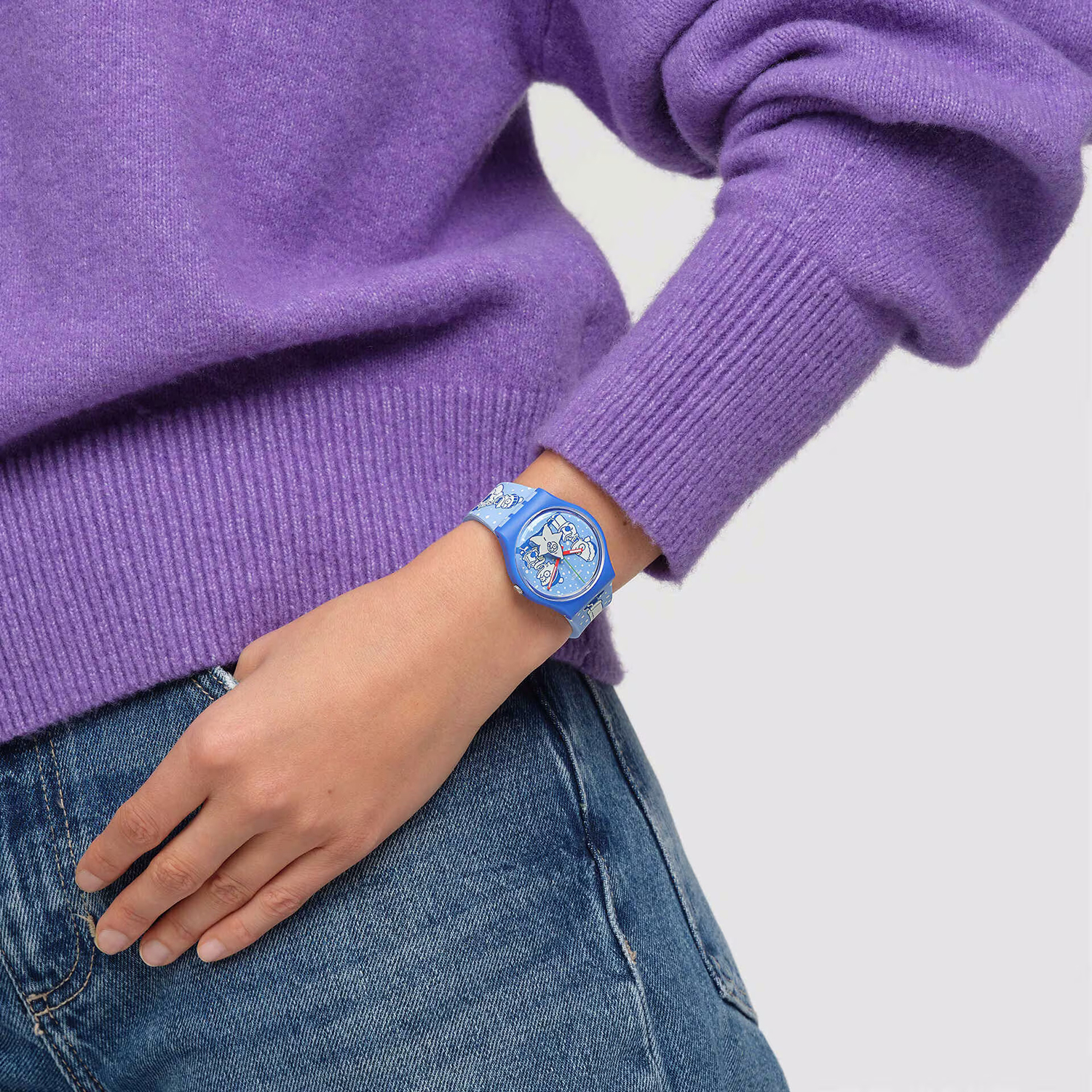 zegarek Swatch SO28Z126 kwarcowy damski Originals Gent TIDINGS OF JOY