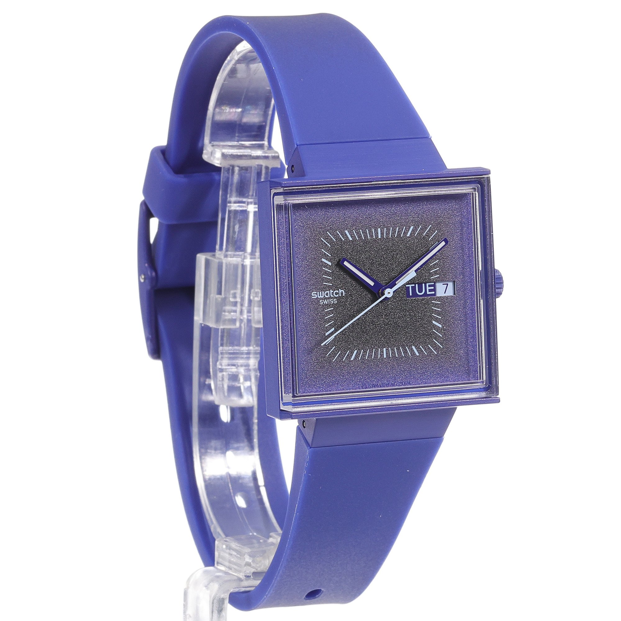 zegarek Swatch SO34N700 kwarcowy męski Bioceramic SQUARELY BLACKLIGHT
