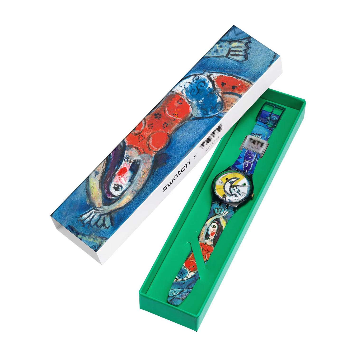 zegarek Swatch SUOZ365 kwarcowy męski Originals CHAGALLS BLUE CIRCUS - miniatura 5