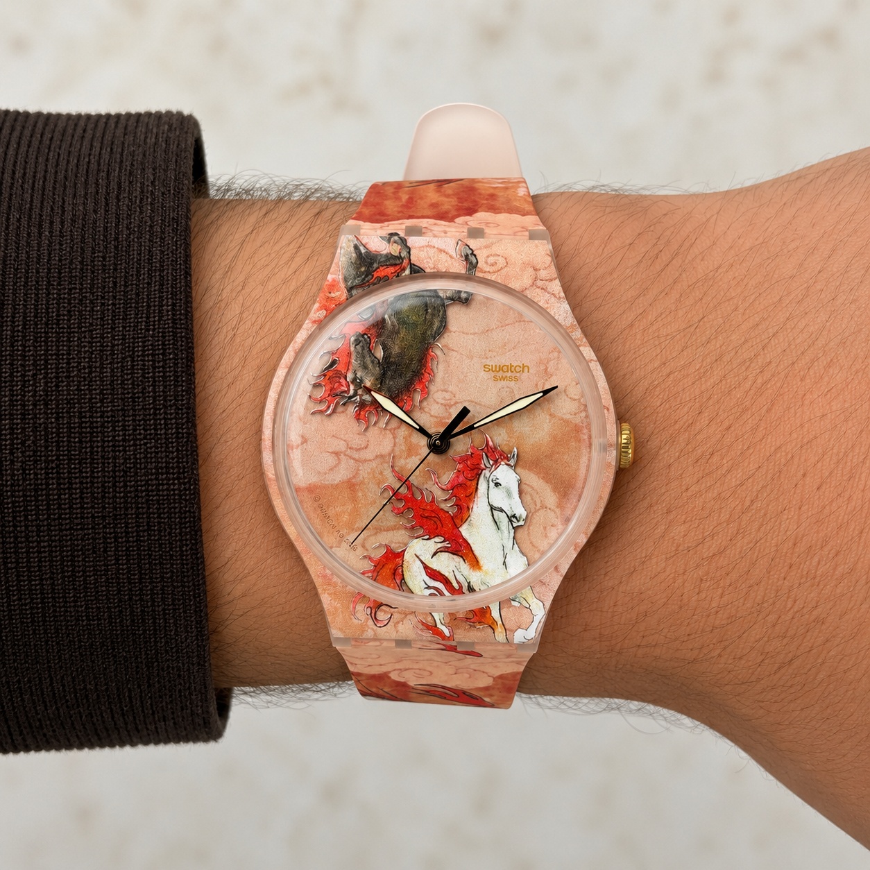 zegarek Swatch SUOZ369 beżowy Originals - miniatura 10