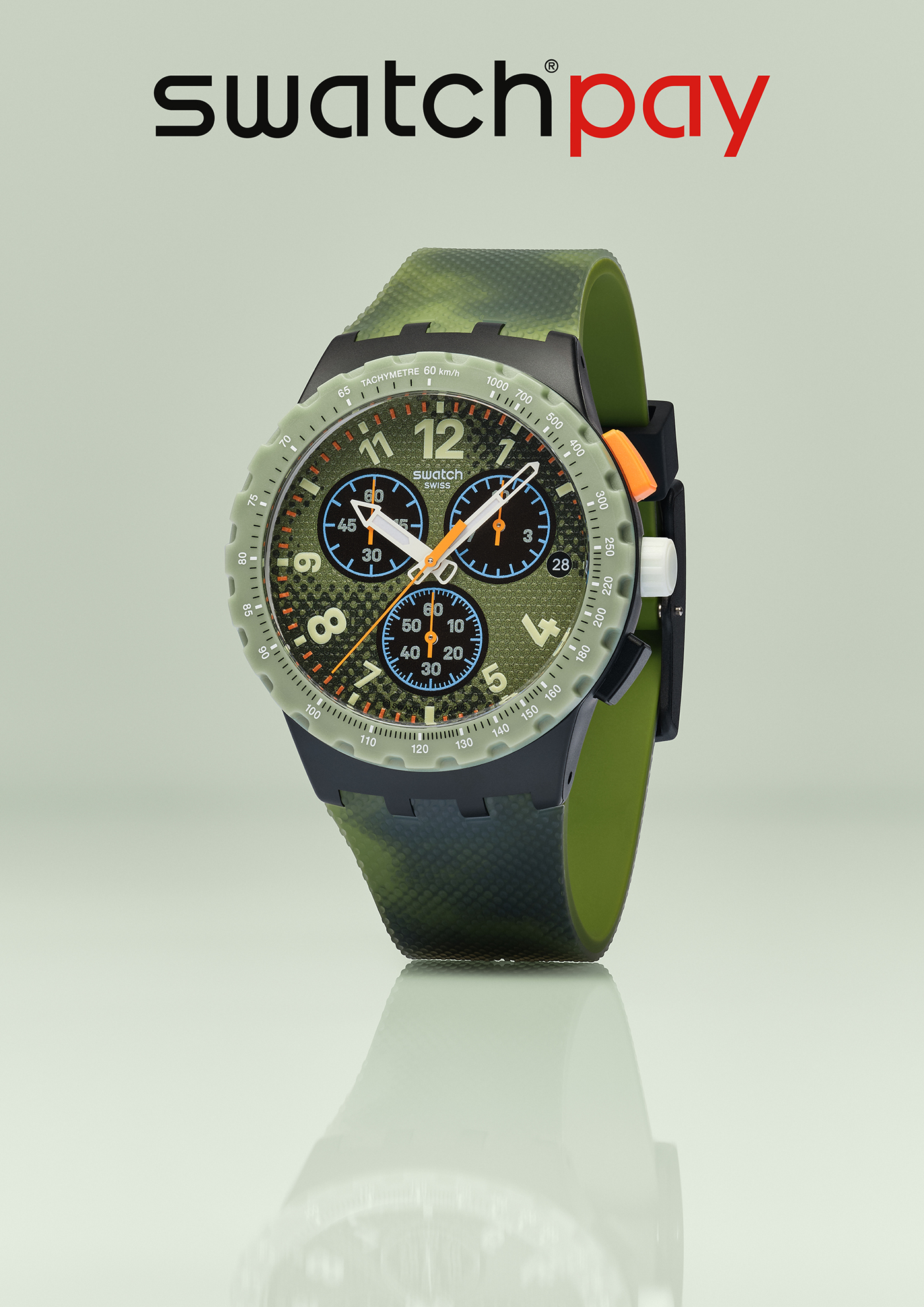 zegarek Swatch SUSB109-6000 kwarcowy męski Originals MIDDAY CAMO PAY - miniatura 10