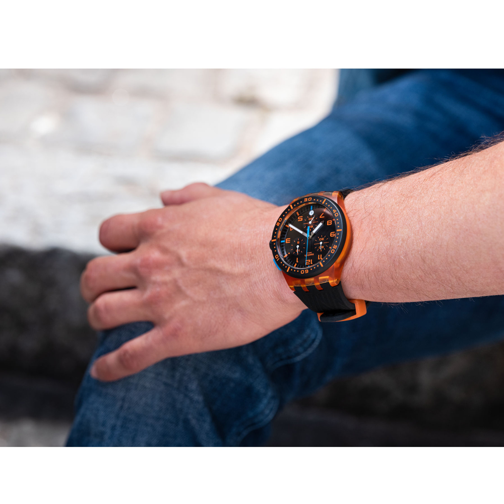 Swatch SUSO401 ORANGE TIRE zegarek sportowy Originals Chrono - miniatura 5