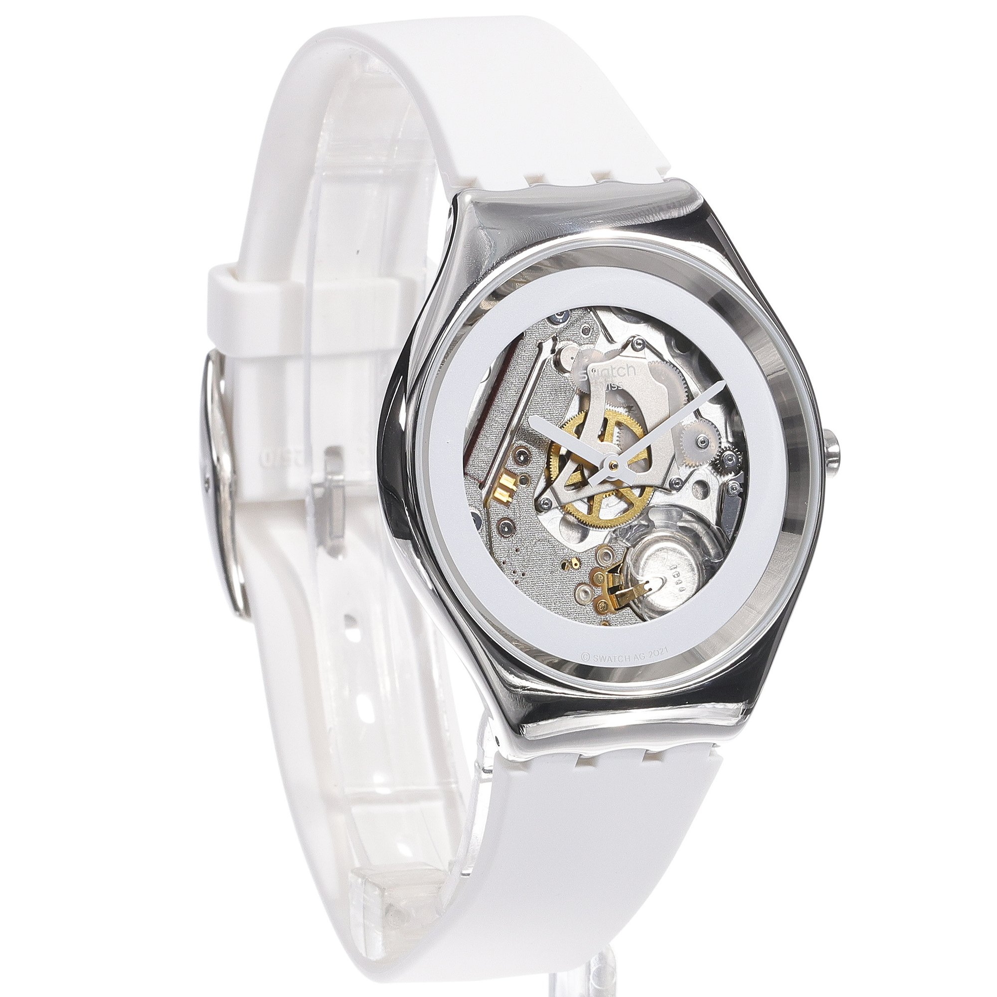 zegarek Swatch SYXS138 kwarcowy damski Skin PURE WHITE IRONY