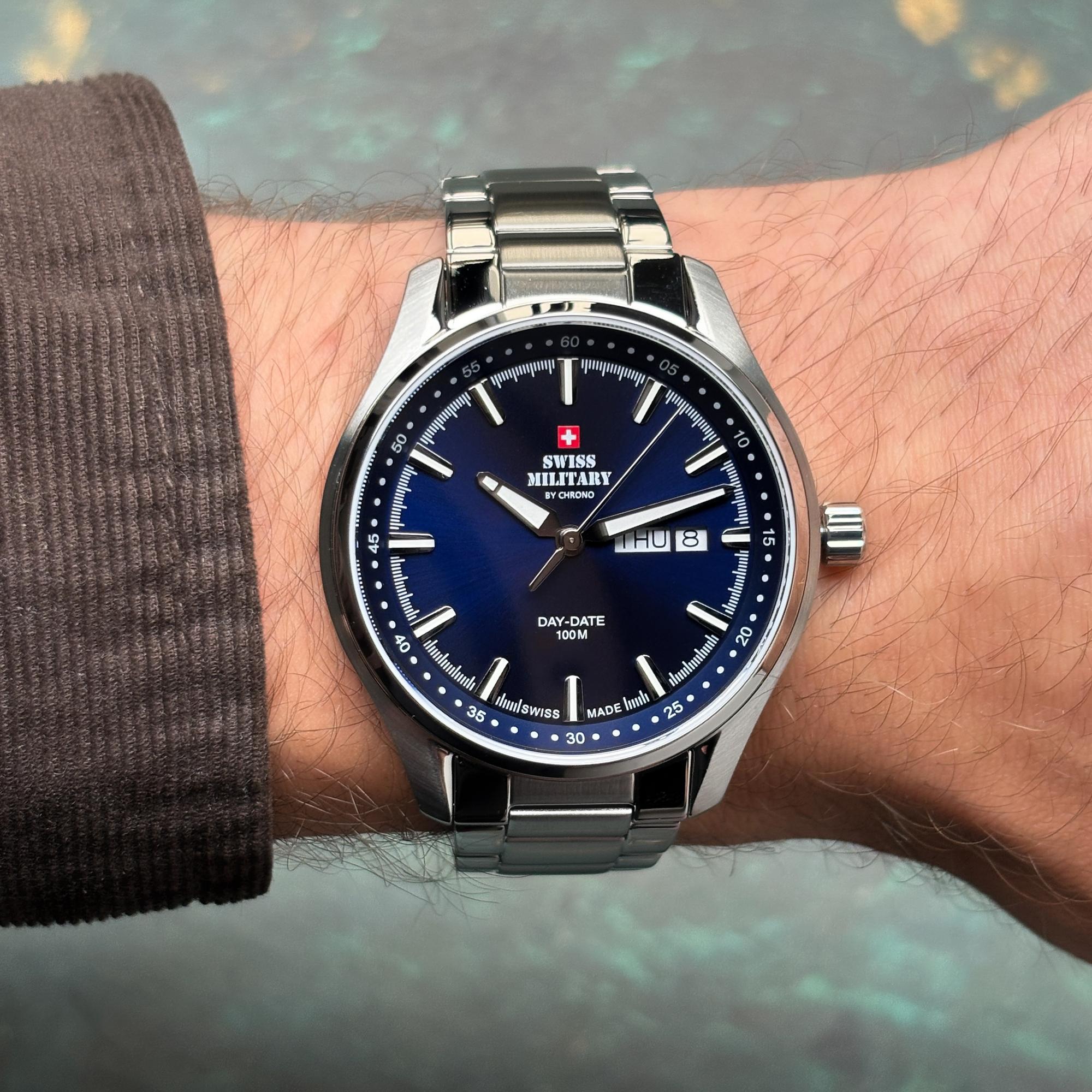 zegarek Swiss Military by Chrono SM3411603 kwarcowy męski Męskie Swiss Military Classic Day-Date - miniatura 6