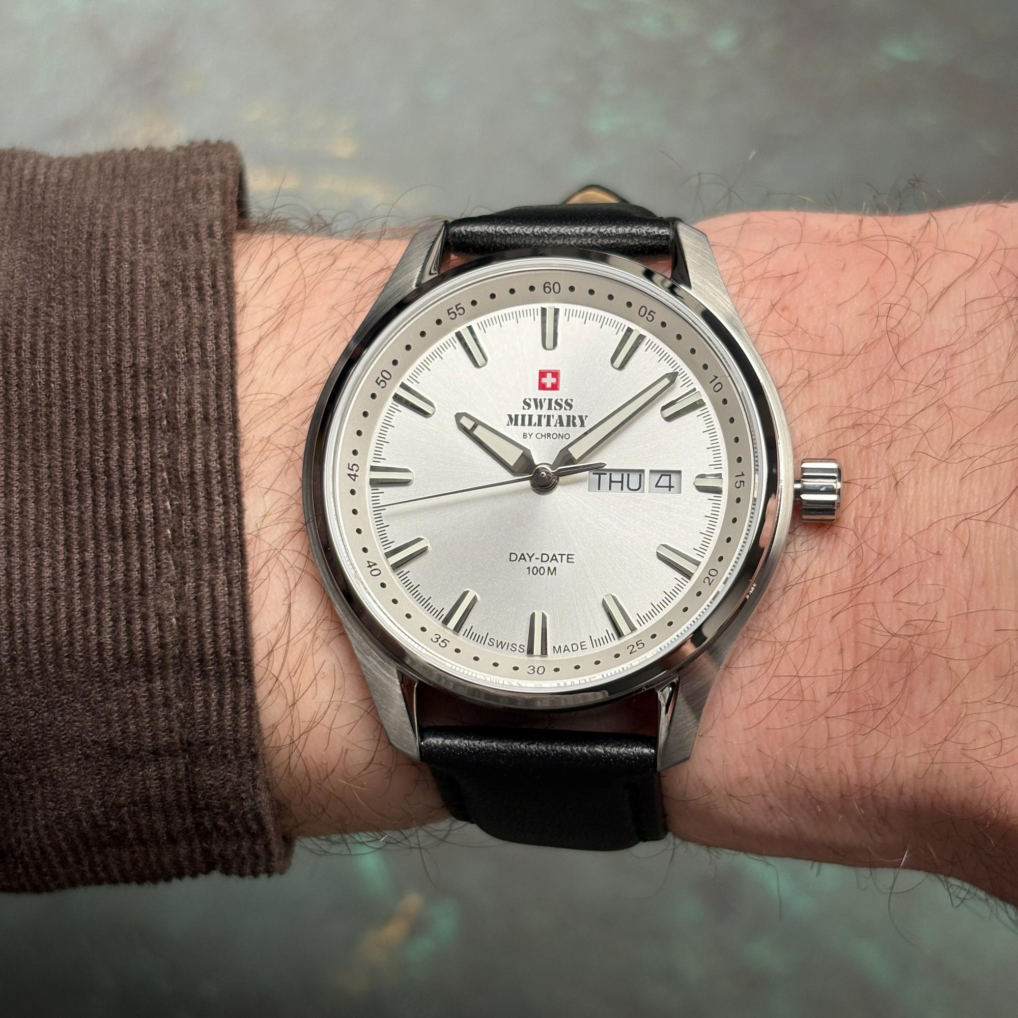 zegarek Swiss Military by Chrono SM3411605 kwarcowy męski Męskie Swiss Military Classic Day-Date - miniatura 6