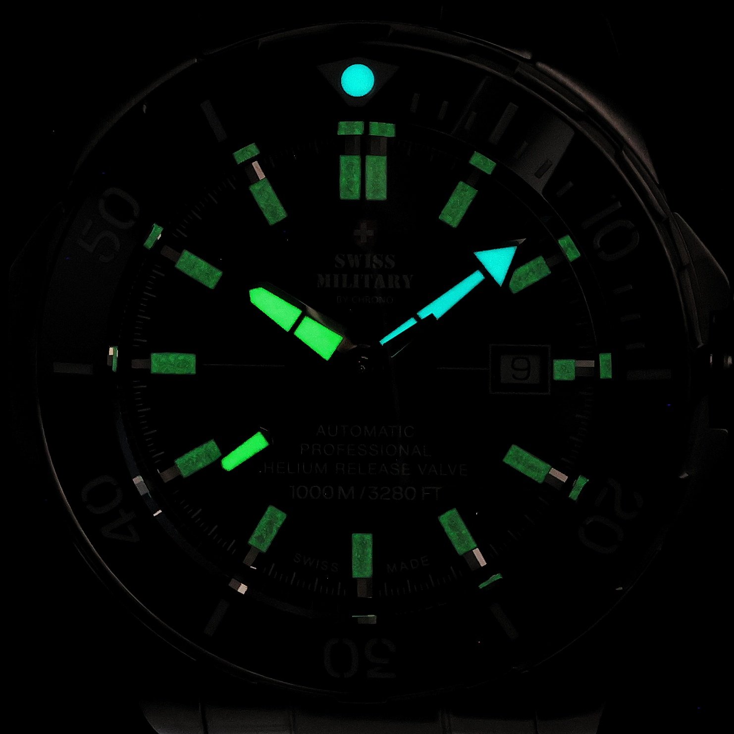 zegarek Swiss Military by Chrono SMA3409201 Swiss Military Automatic Dive 1000m Męskie szafirowe - miniatura 4