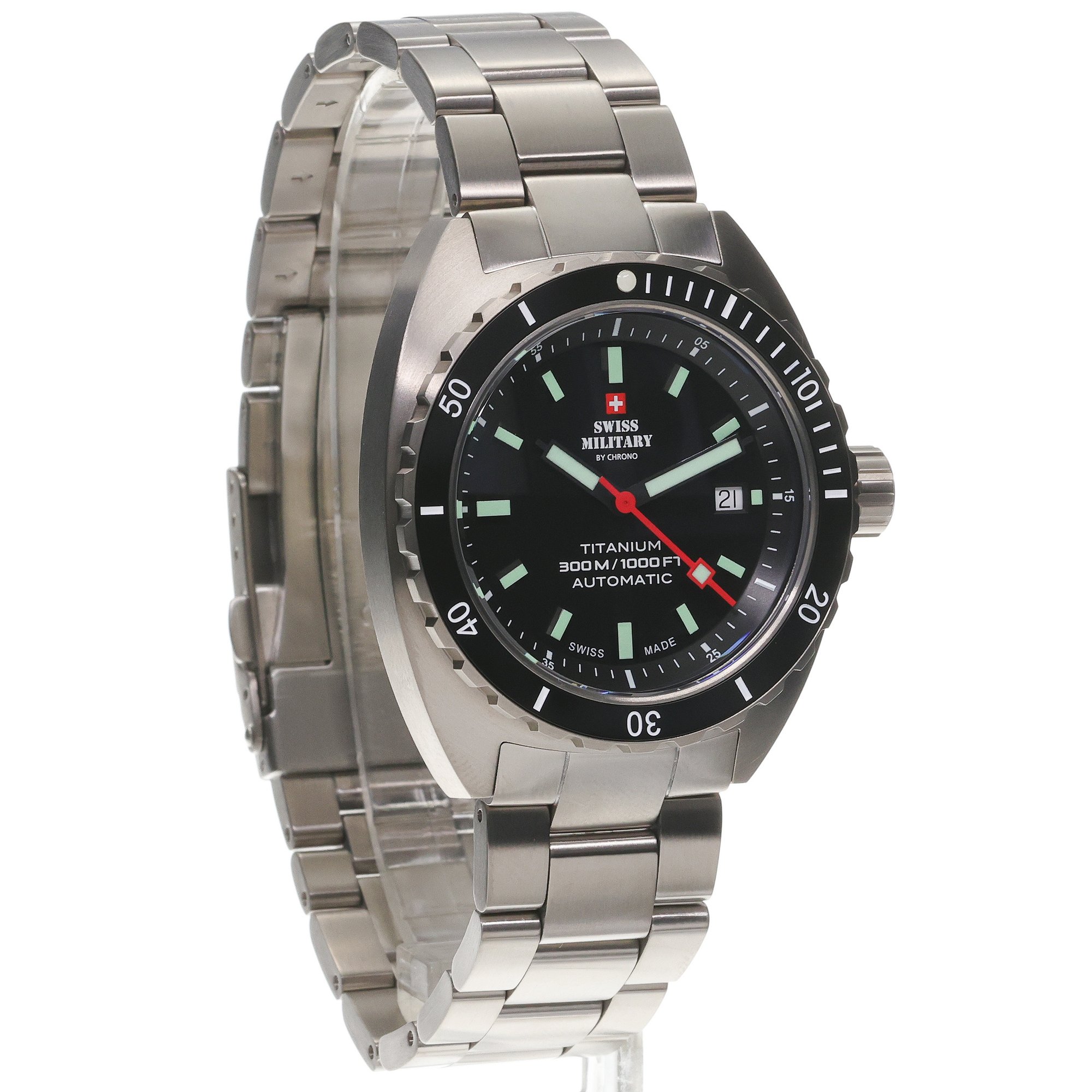 zegarek Swiss Military by Chrono SMA3410001 automatyczny męski Męskie Swiss Military Titanium 300m Lightweight Outdoor - miniatura 3