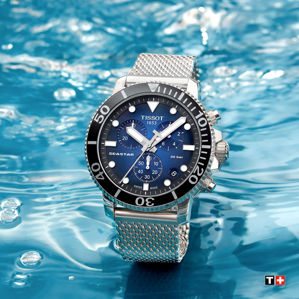 zegarek T120.417.11.041.02+T852.047.179 męski z chronograf Seastar 1000 - miniatura 5