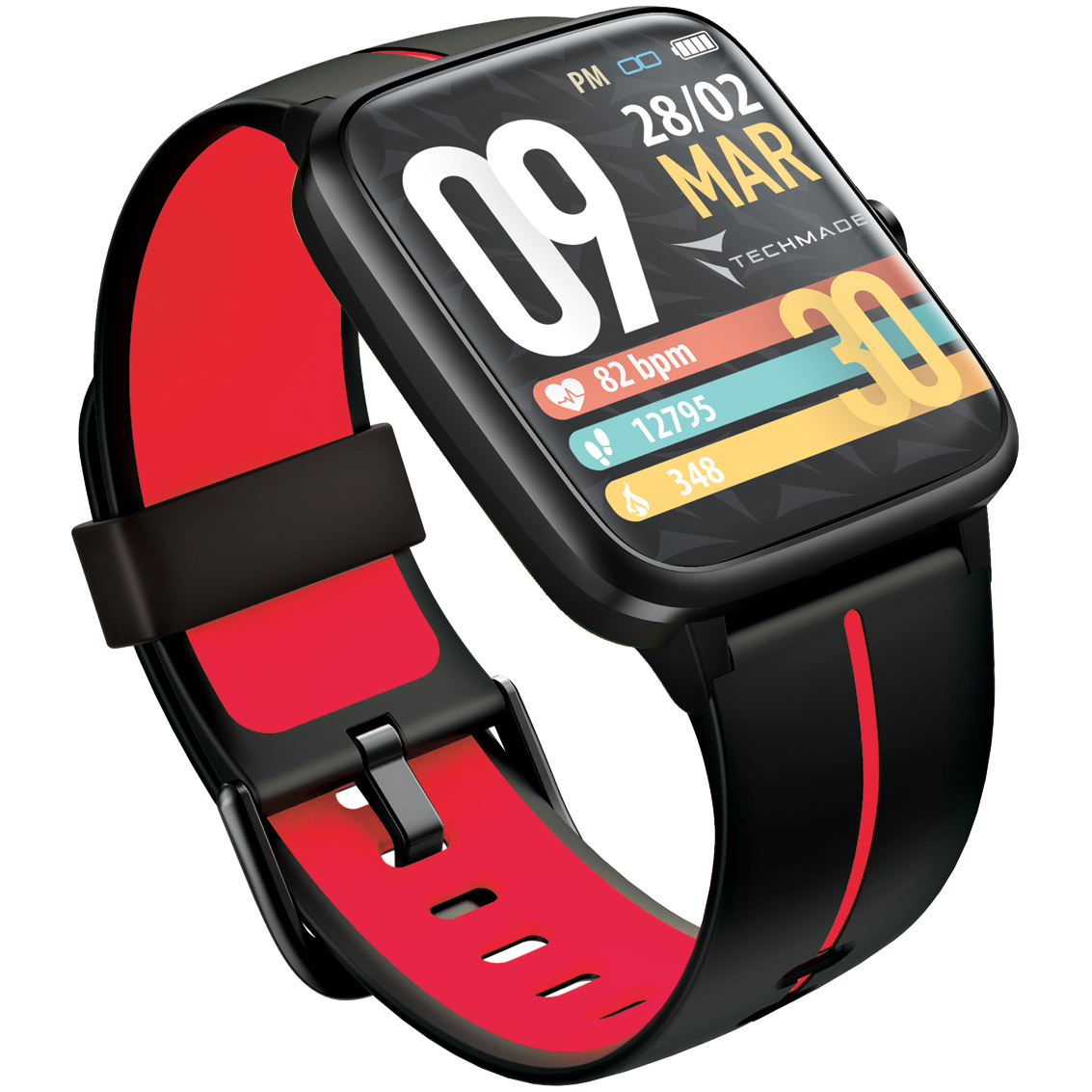 zegarek Techmade TM-MOVE-BKR Smartwatch Move Black Red Move z tworzywa sztucznego - miniatura 6