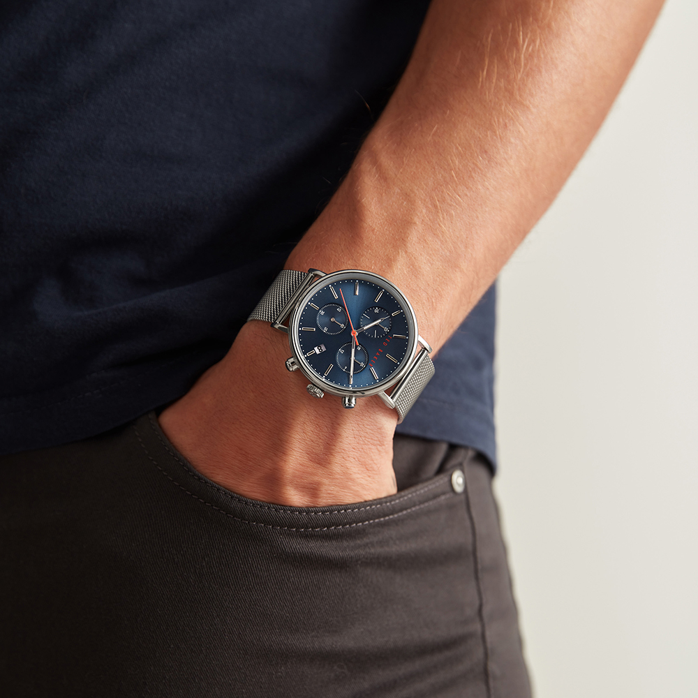 zegarek Ted Baker BKPMMS120 męski z chronograf bransoleta - miniatura 3