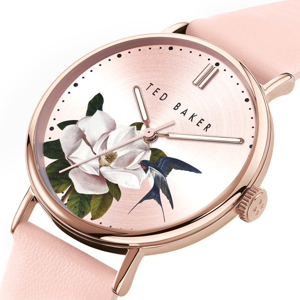 Ted Baker BKPPFF909 zegarek różowe złoto klasyczny pasek pasek - miniatura 5