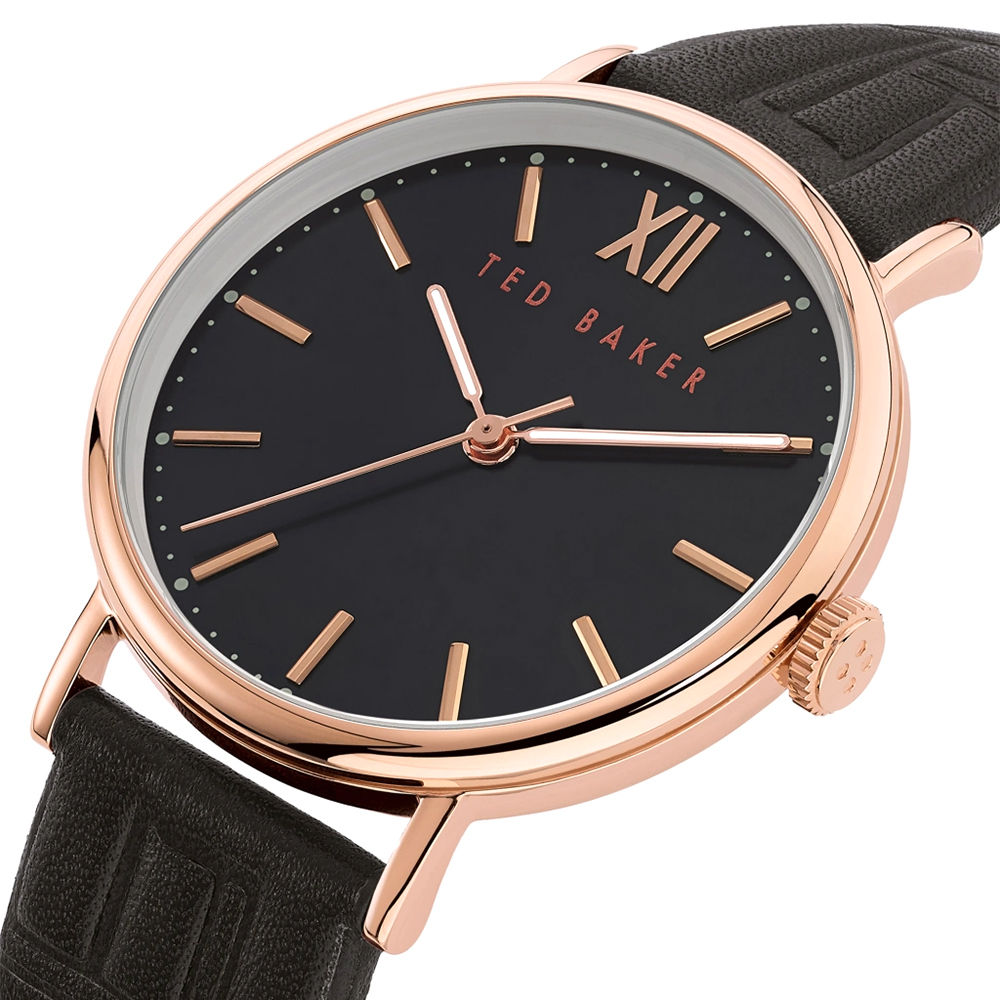 Ted Baker BKPPHF916 zegarek różowe złoto klasyczny pasek pasek - miniatura 5