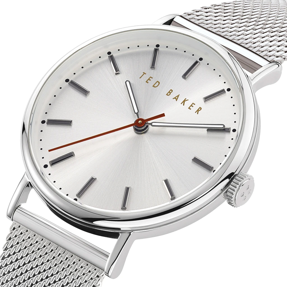 Ted Baker BKPPHF920 zegarek srebrny klasyczny bransoleta bransoleta - miniatura 5